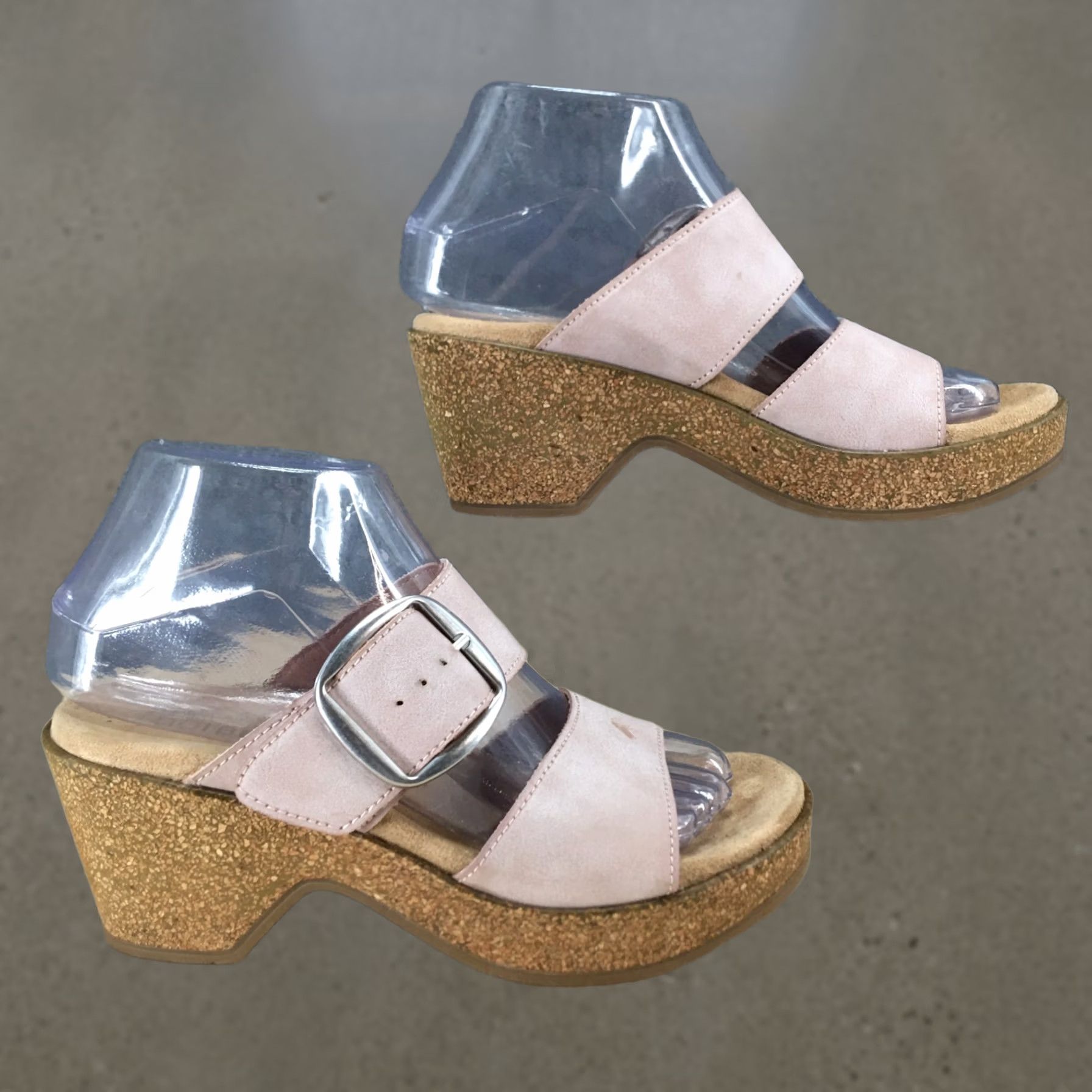 Vintage White Mountain Copious Sandals Womens 6 M Pink Slip On Buckle Wedge Slide Casual Platform Size US 6 / IT 36 - 1 Thumbnail