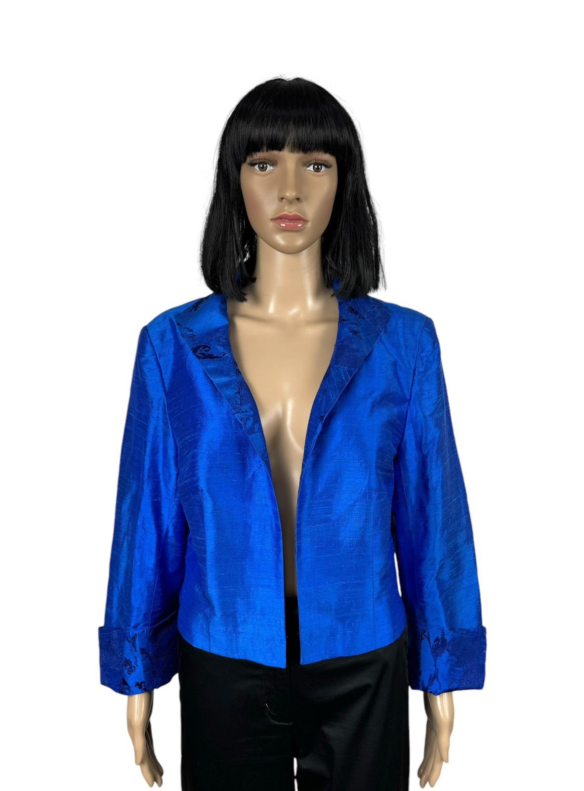 Designer Paule Vasseur Silk Jacket Embroidered Details size FR46 Size XL / US 12-14 / IT 48-50 - 1 Thumbnail