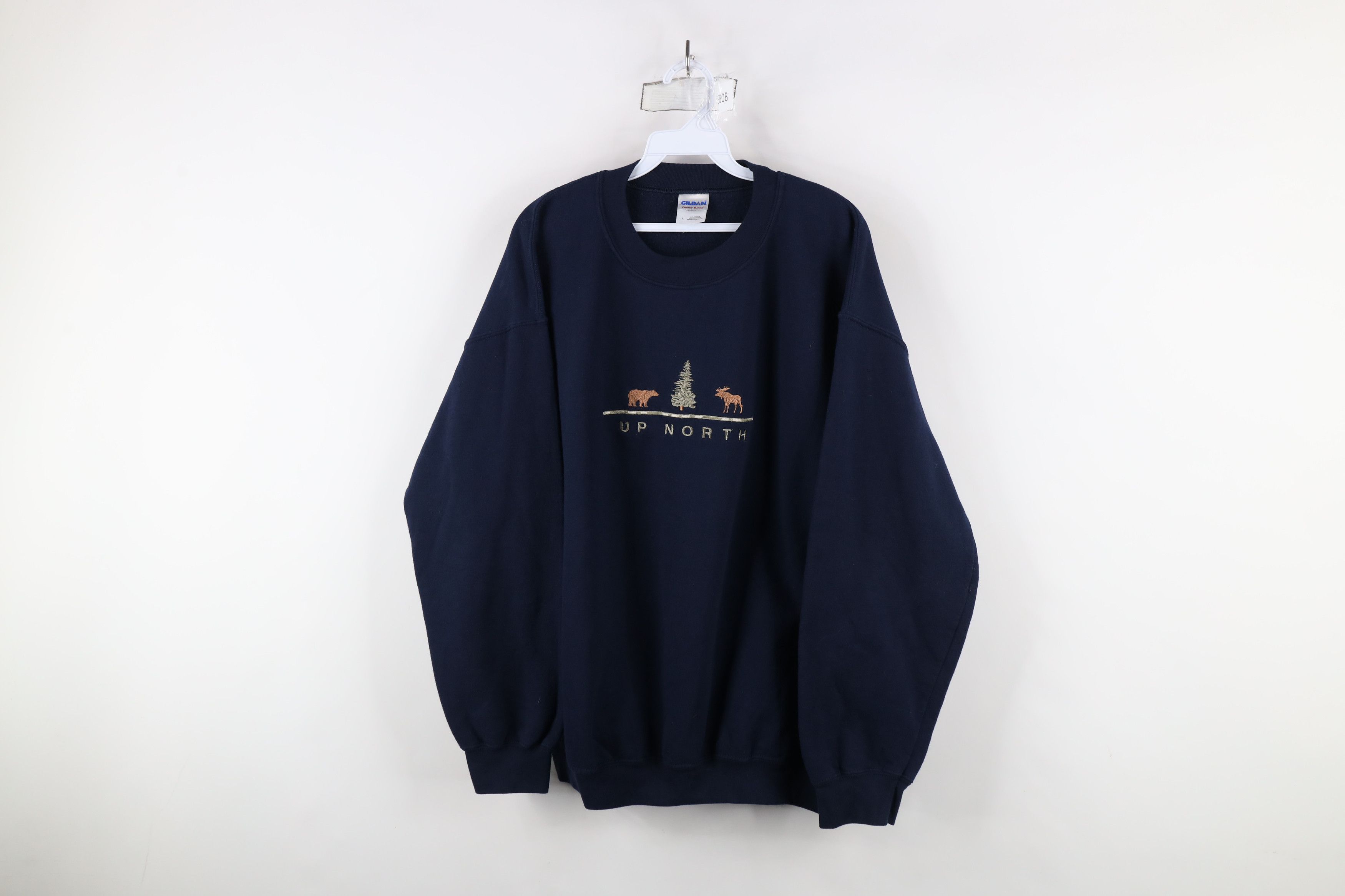 Vintage Vintage 90s Streetwear North Michigan Nature Sweatshirt Blue Size US L / EU 52-54 / 3 - 1 Thumbnail