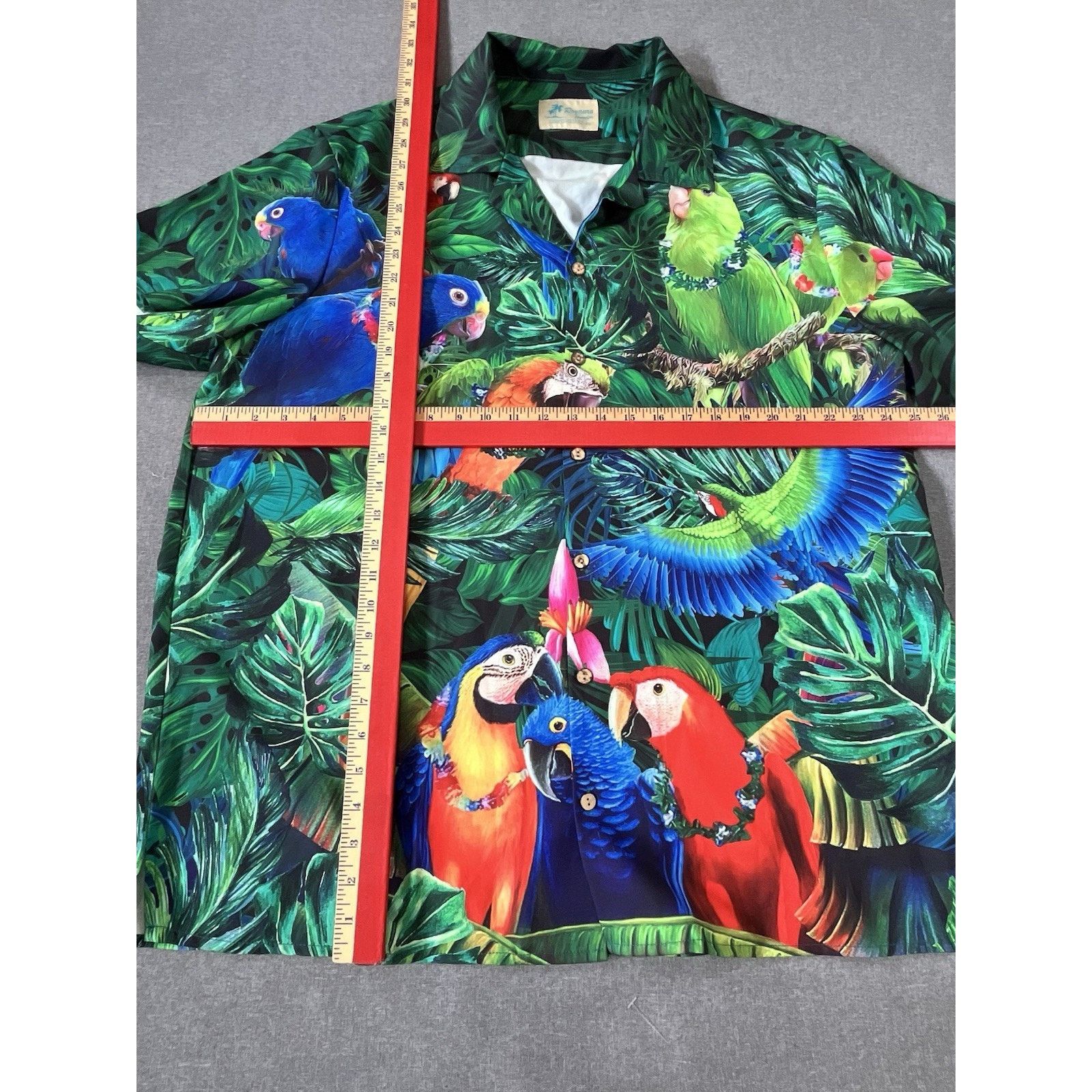 Other Hawalili Royaaura Hawaiian Button Mens Size XL Aloha Parrots Size US XL / EU 56 / 4 - 3 Thumbnail