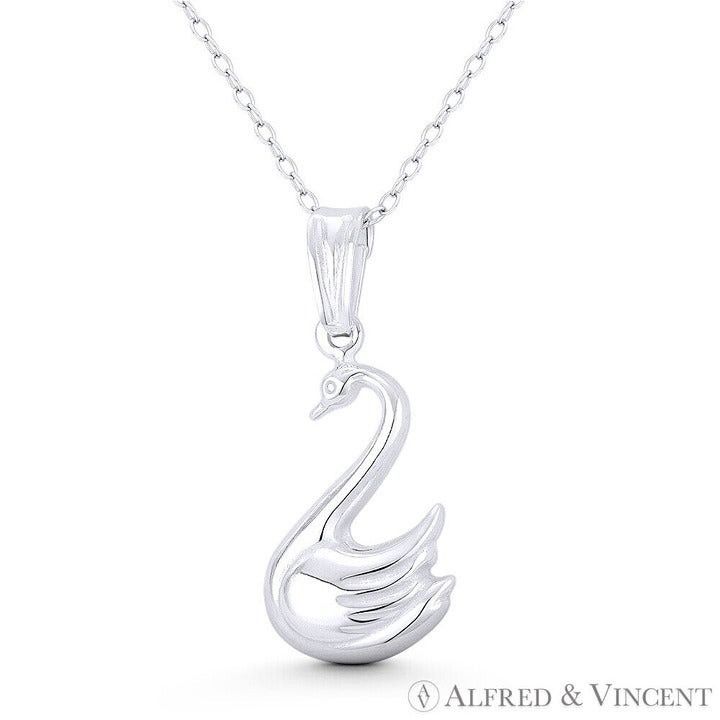 Other Swan Bird Animal Lover Charm 3D Reversible Pendant Size ONE SIZE - 1 Preview