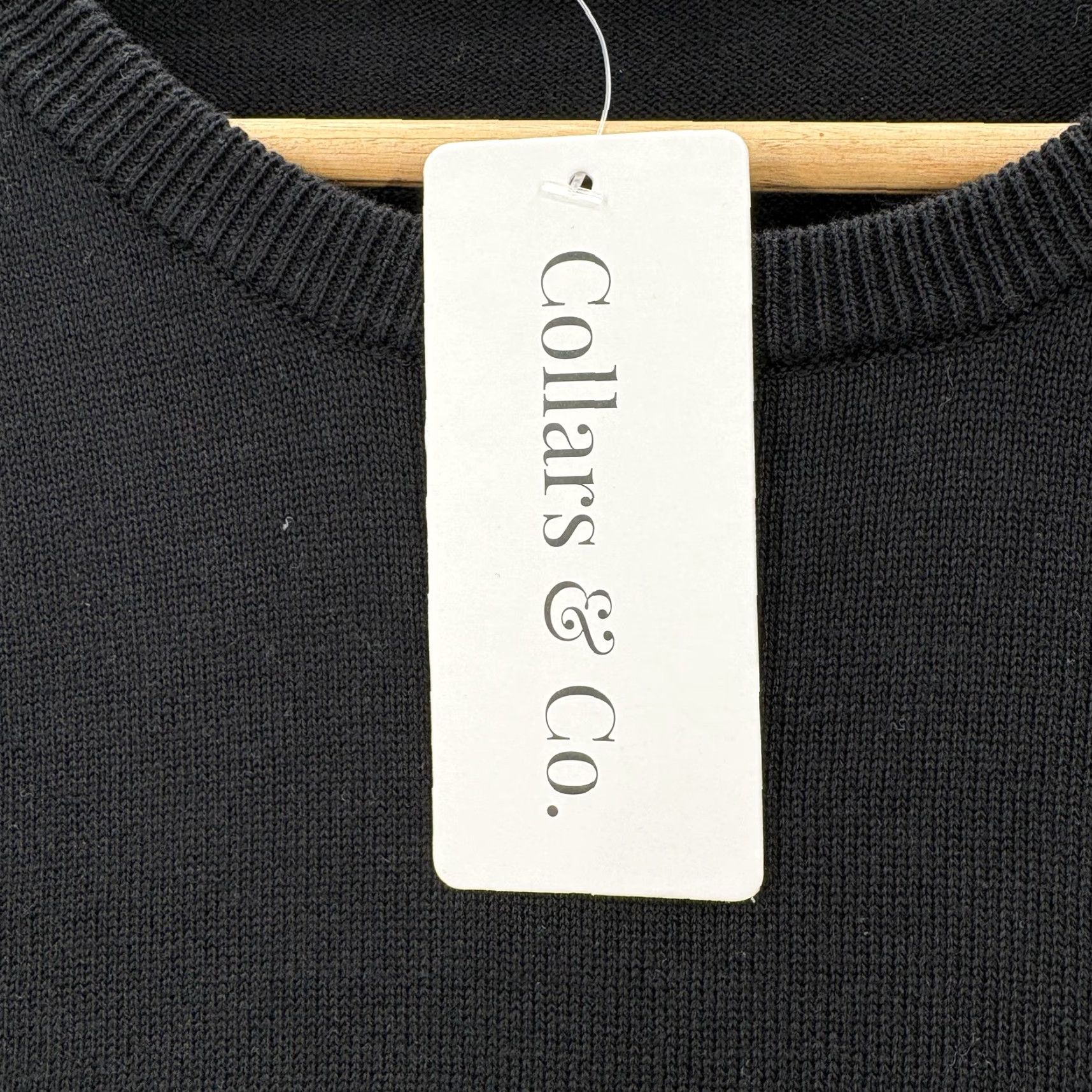 CO Collars & Co Sweater Mens 2XL Black Egyptian Cotton Crewneck Pullover Knit NWT Size US XXL / EU 58 / 5 - 4 Thumbnail