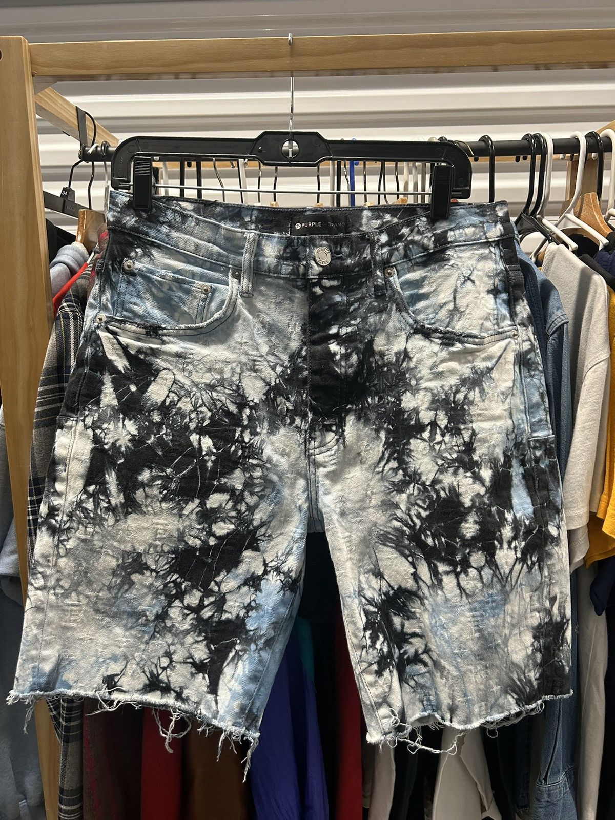 Purple × Purple Brand Purple monogram tie dye shorts 32 Size US 32 / EU 48 - 1 Thumbnail