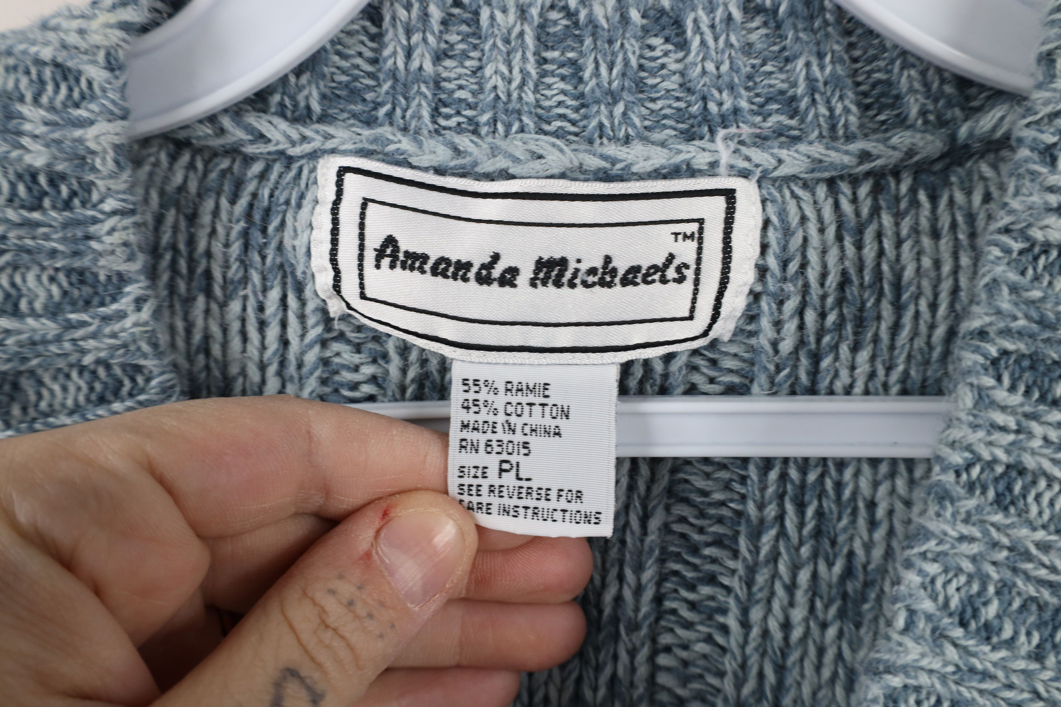 Vintage Vintage 90s Streetwear Dapper Chunky Cable Knit Sweater Blue Size L / US 10 / IT 46 - 4 Thumbnail