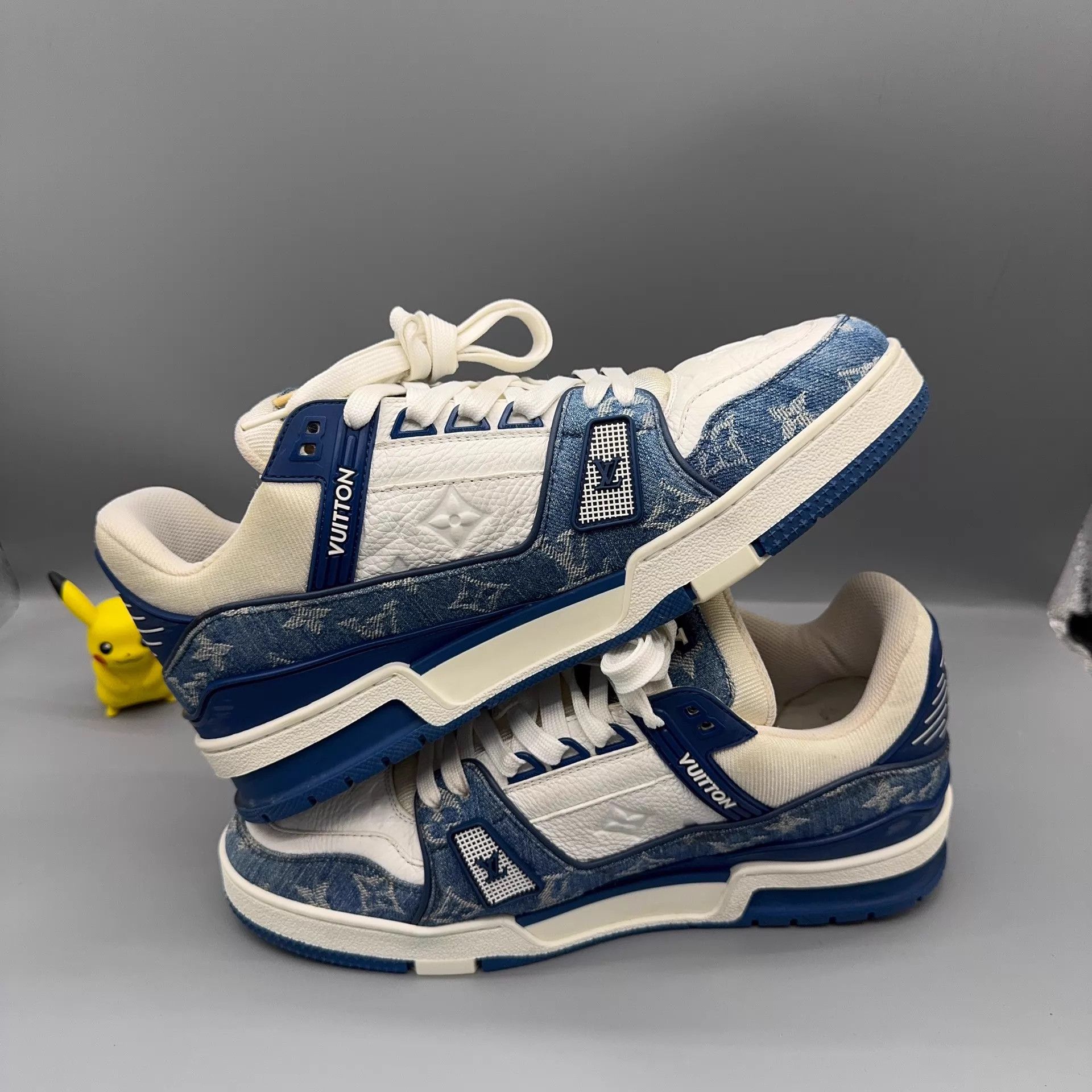 Louis Vuitton LOUIS VUITTON Trainer Denim Blue & White Size US 8 / EU 41 - 6 Thumbnail