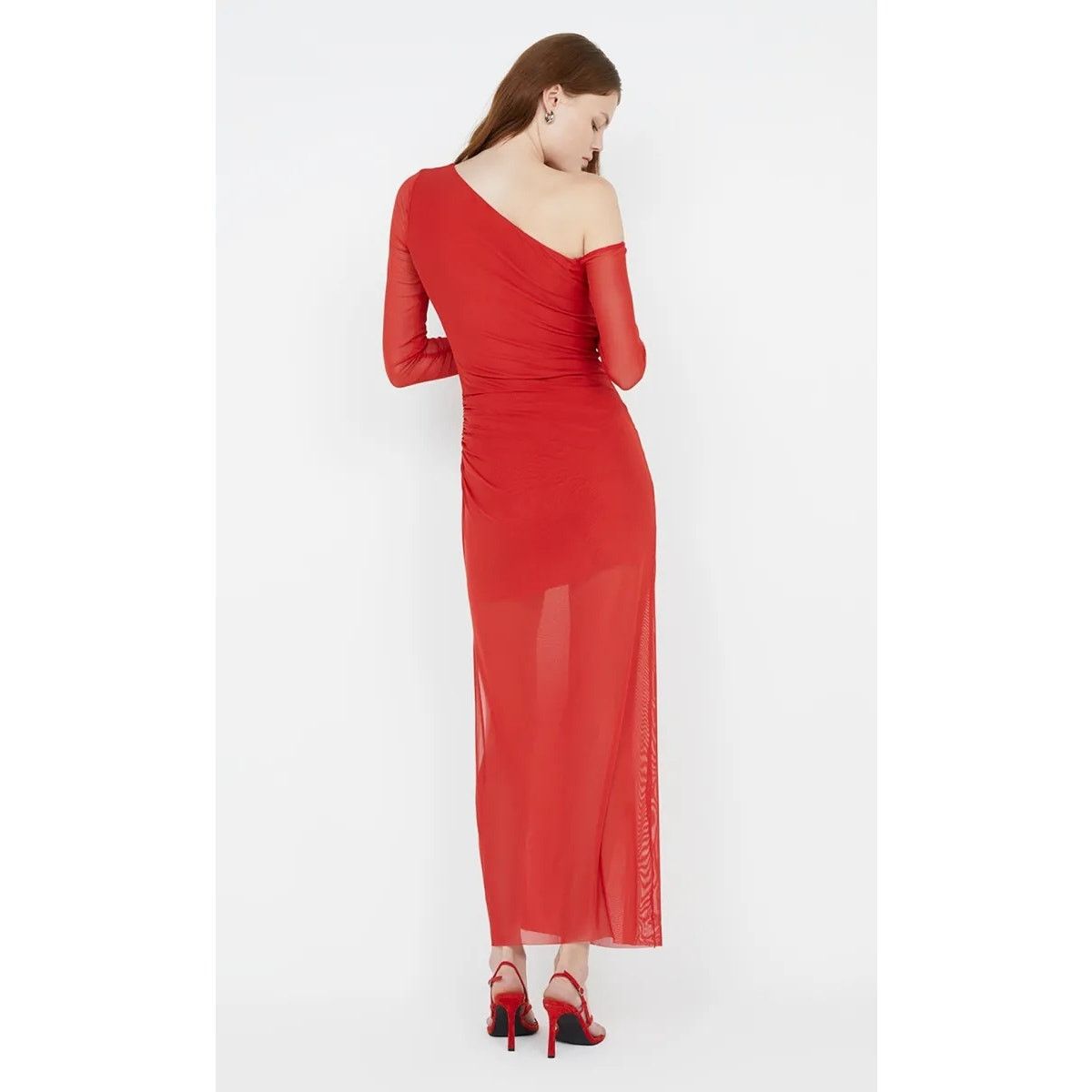 BEC + BRIDGE Bec + Bridge Fae Asym Long Sleeve Dress Rouge Red US 4 Size S / US 4 / IT 40 - 4 Thumbnail