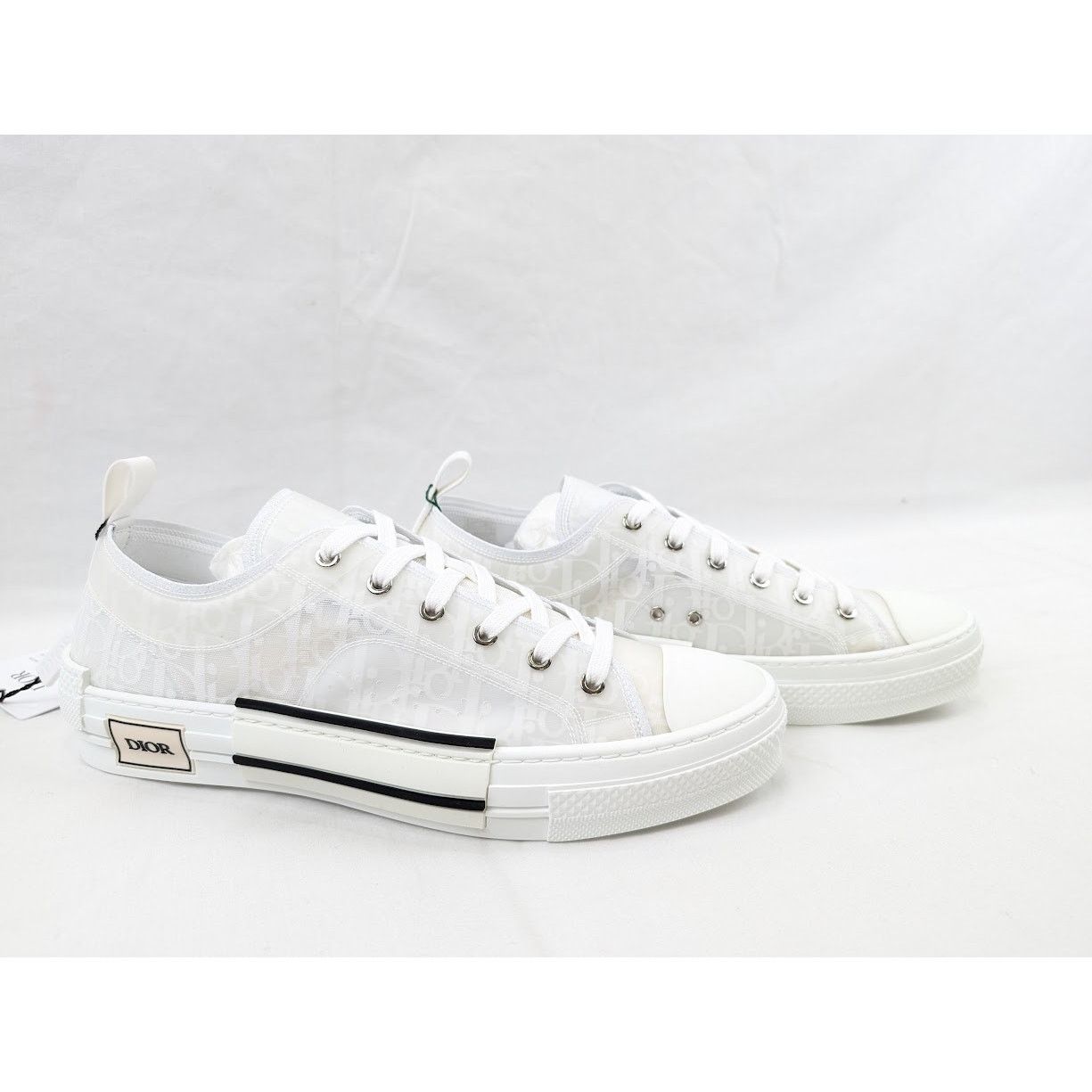 Dior o1rshd1 B23 Low-Top Sneakers Oblique Transparency in White Size US 12.5 / EU 45-46 - 11 Thumbnail