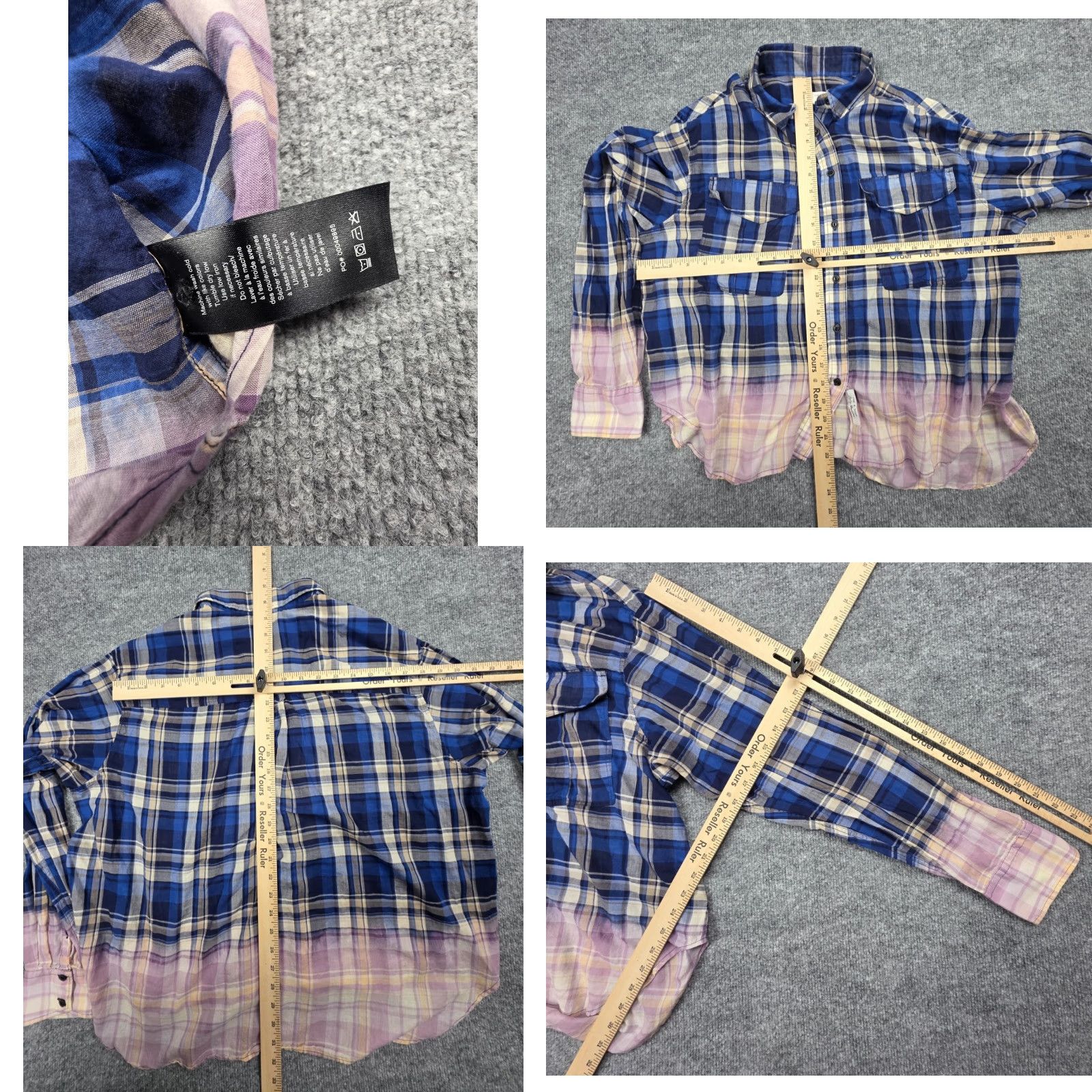 Rag & Bone rag & bone Florian Plaid Shirt Button-Up M Women's Cotton Multicolor Long Sleeve Casual Size M / US 6-8 / IT 42-44 - 8 Thumbnail