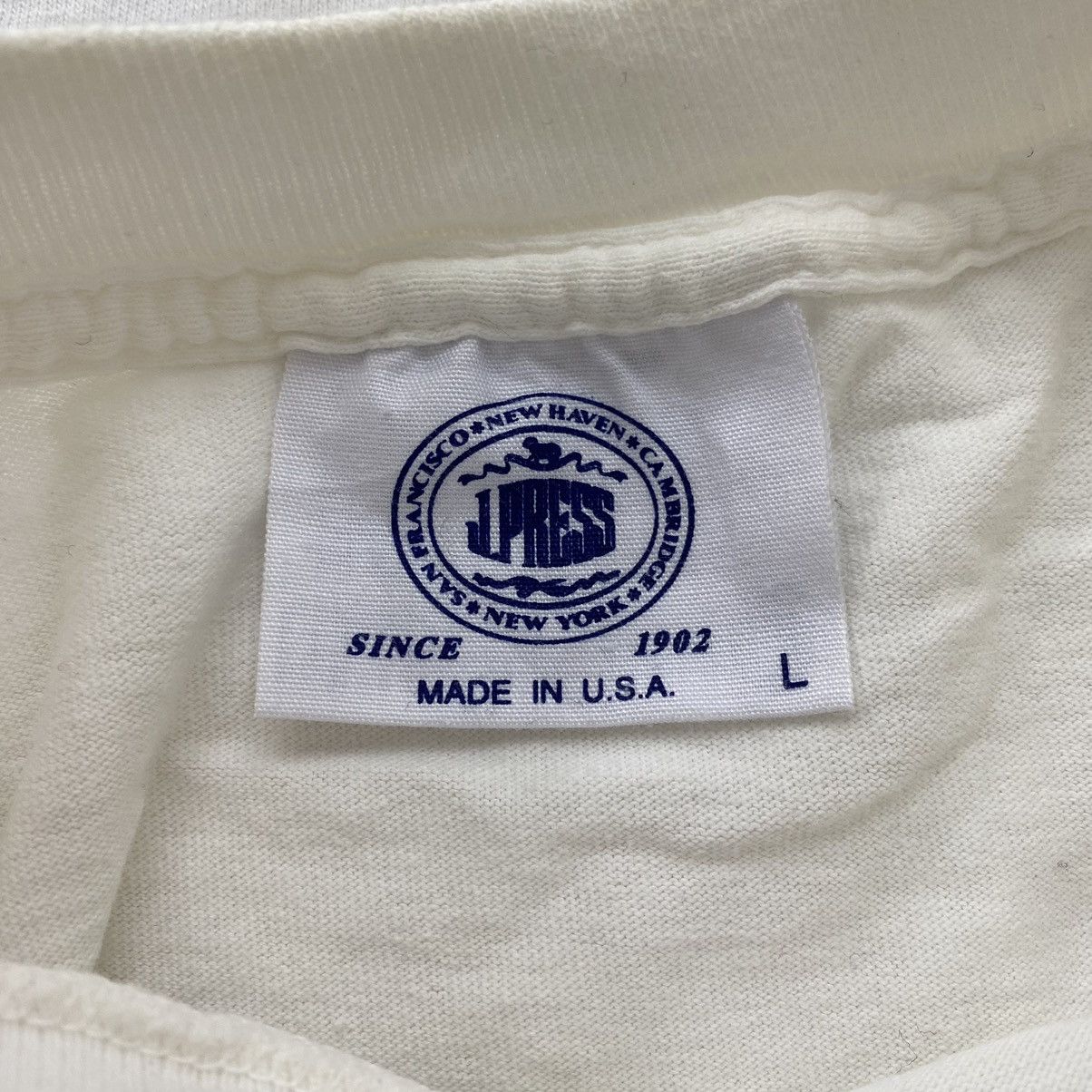 J. Press Vintage 90s J.PRESS New York Athletics Usa Brand Print White Size US L / EU 52-54 / 3 - 4 Thumbnail