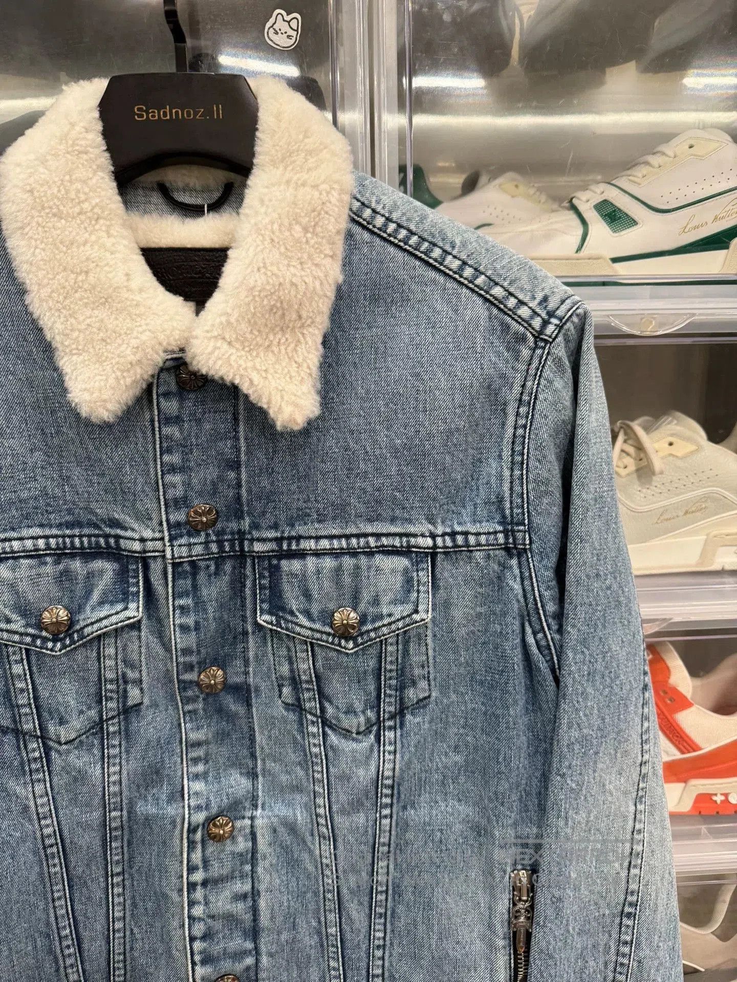 Chrome Hearts Chrome Hearts Shearling Blue Denim Jacket. Size US S / EU 44-46 / 1 - 2 Thumbnail