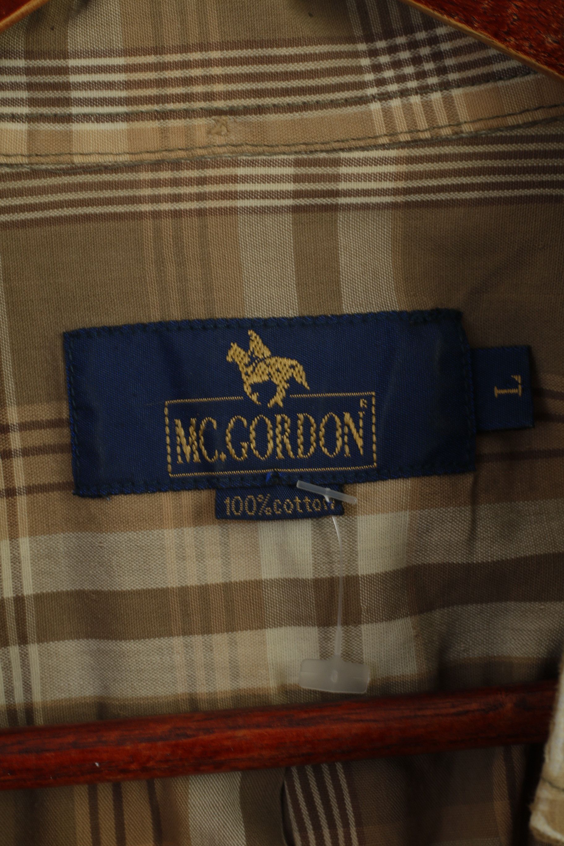 Vintage Mc Gordon Men L Casual Shirt Brown Check 8802 Size US L / EU 52-54 / 3 - 3 Thumbnail