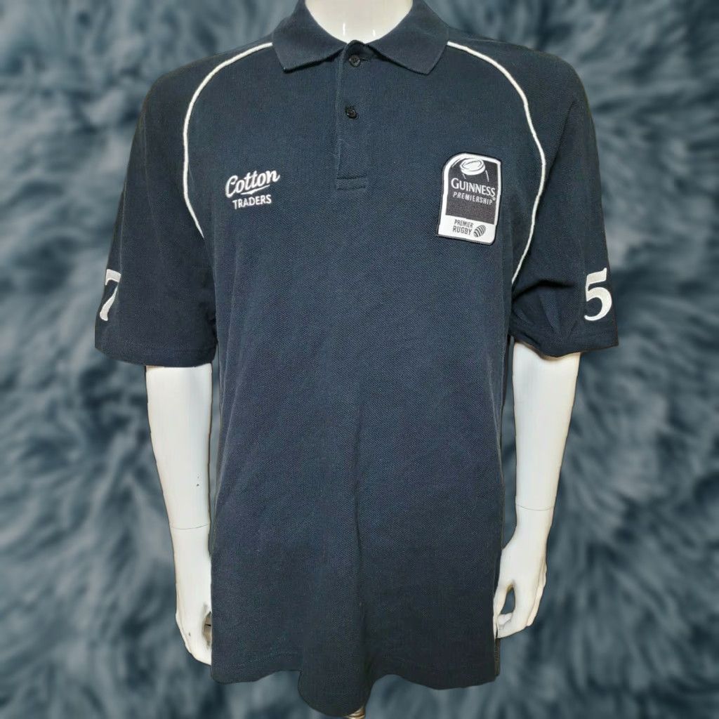 Vintage Guinness Premiership Rugby Shirt Polo Men L Black 100% Cotton Knit Collared Sewn Jumper Jersey Shirt Size US L / EU 52-54 / 3 - 1 Thumbnail