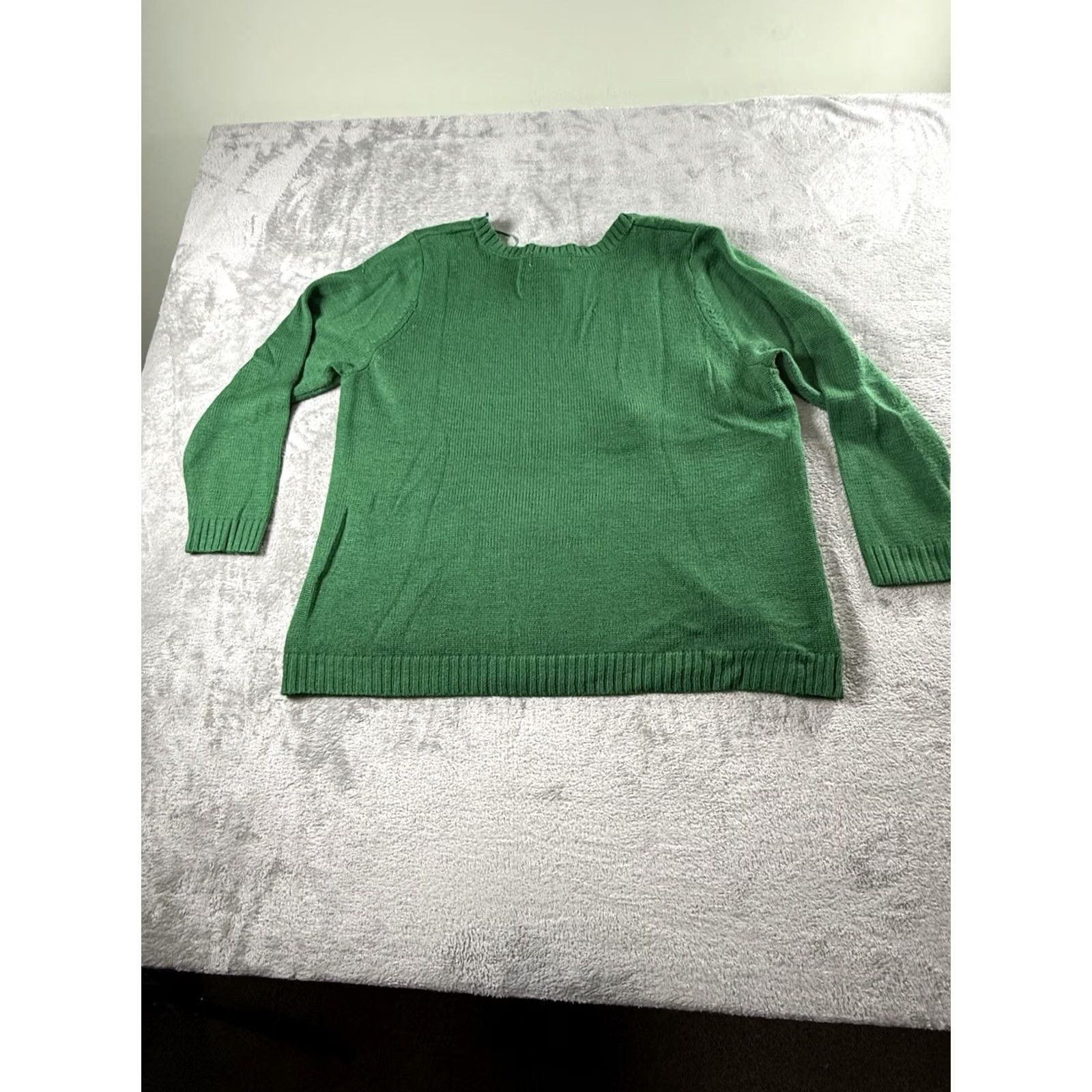 Vintage VINTAGE Santa & Reindeer Green Christmas Holiday Sweater? Size XXL / US 16-18 / IT 52-54 - 2 Thumbnail