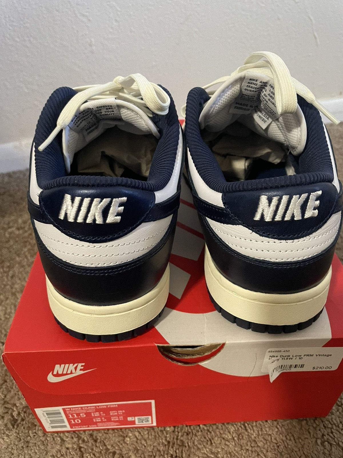 Nike Nike Dunk Low prm “Vintage Navy” Size US 10 / EU 43 - 3 Thumbnail