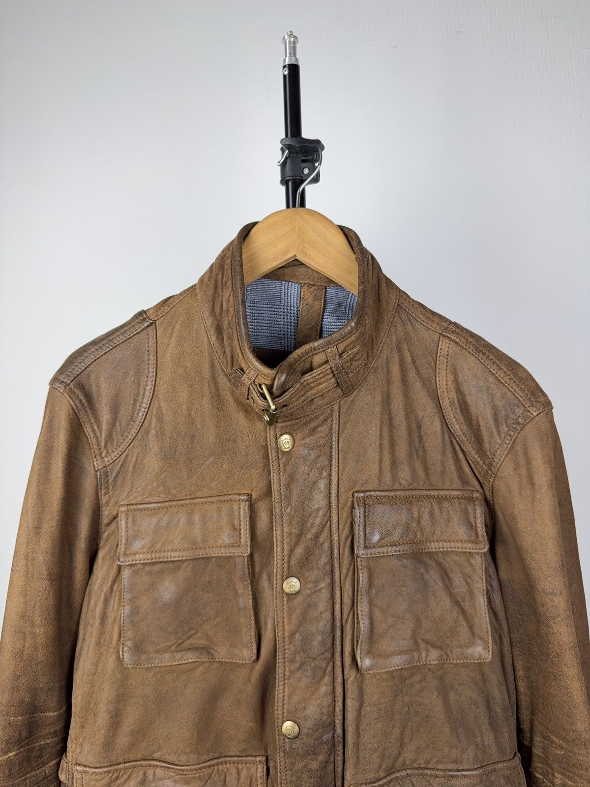 Massimo Dutti Vintage 90s Massimo Dutti Brown Leather Moto Western Jacket Size US L / EU 52-54 / 3 - 2 Thumbnail