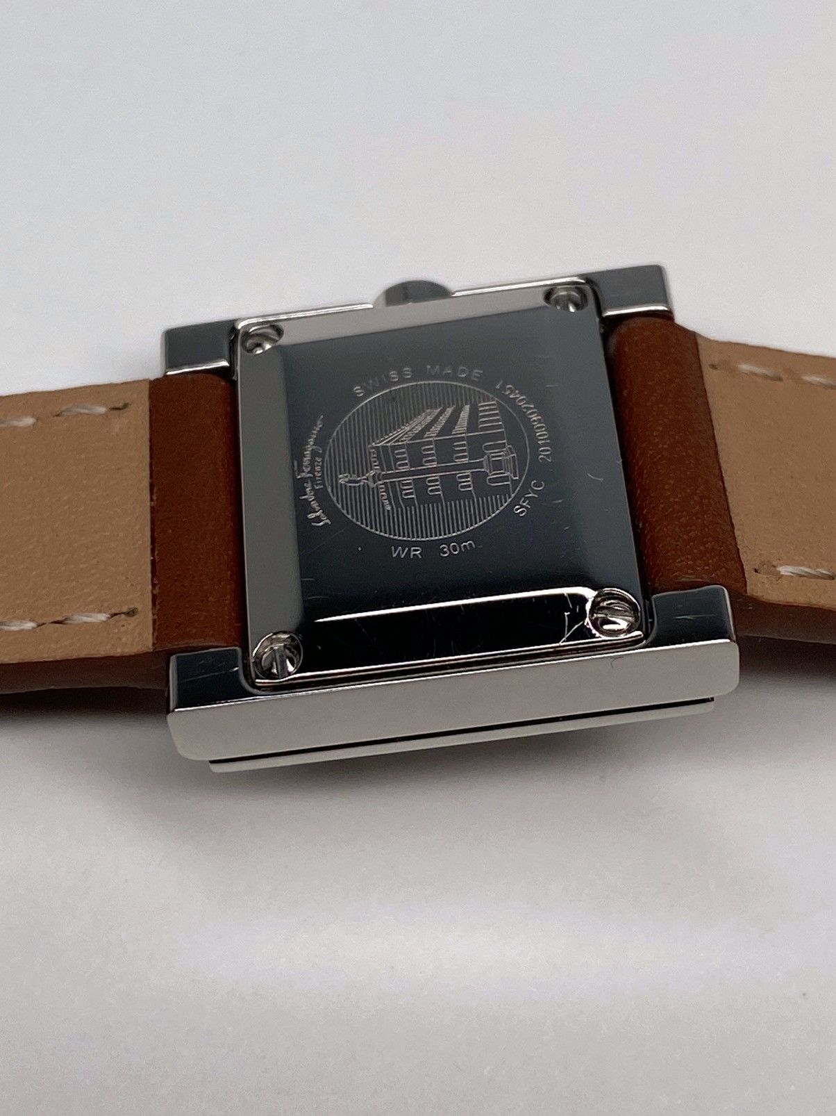 Salvatore Ferragamo Ferragamo Square Brown Leather Strap Watch 19mm Size ONE SIZE - 12 Thumbnail