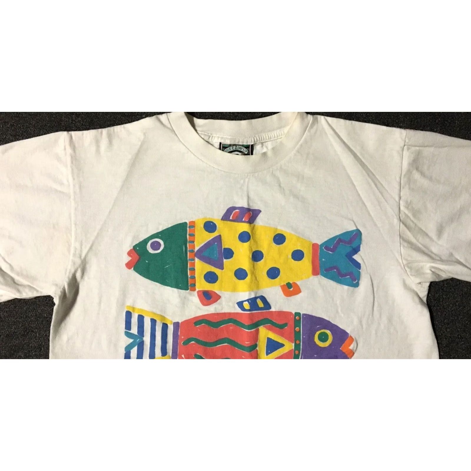 Vintage Vintage 90s Annapolis Fish Faded Spellout Shirt M USA Nature Pop Art Beach Grunge MD Size US M / EU 48-50 / 2 - 5 Thumbnail