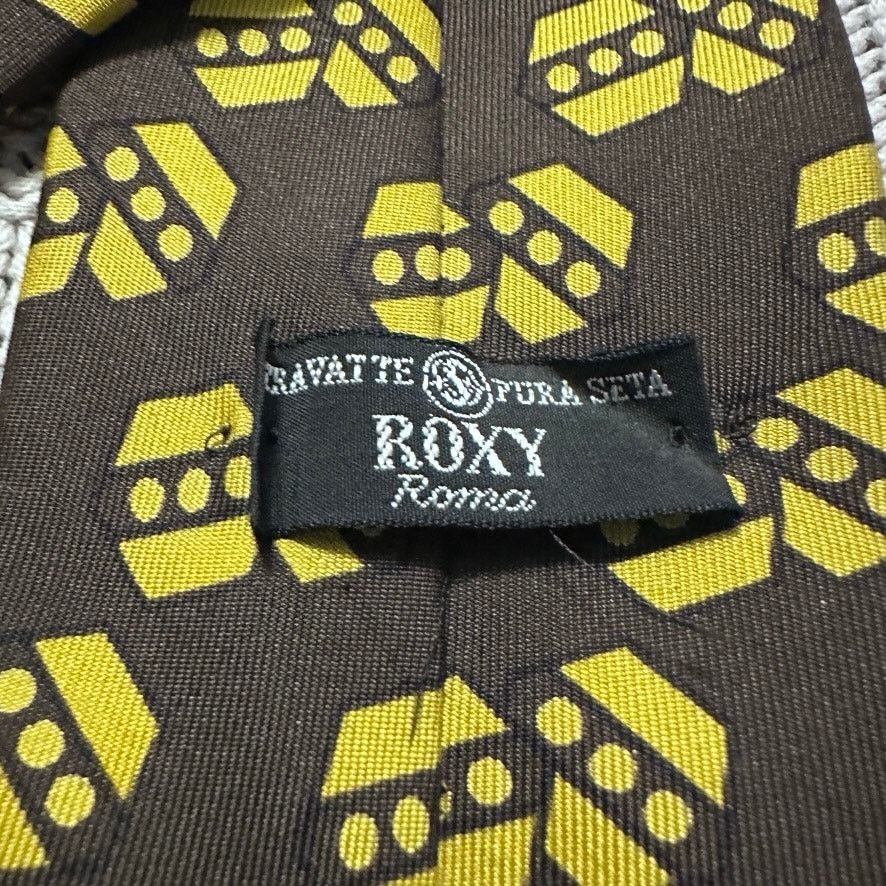Vintage Vintage Roxy brown novelty abstract silk tie Size ONE SIZE - 3 Thumbnail