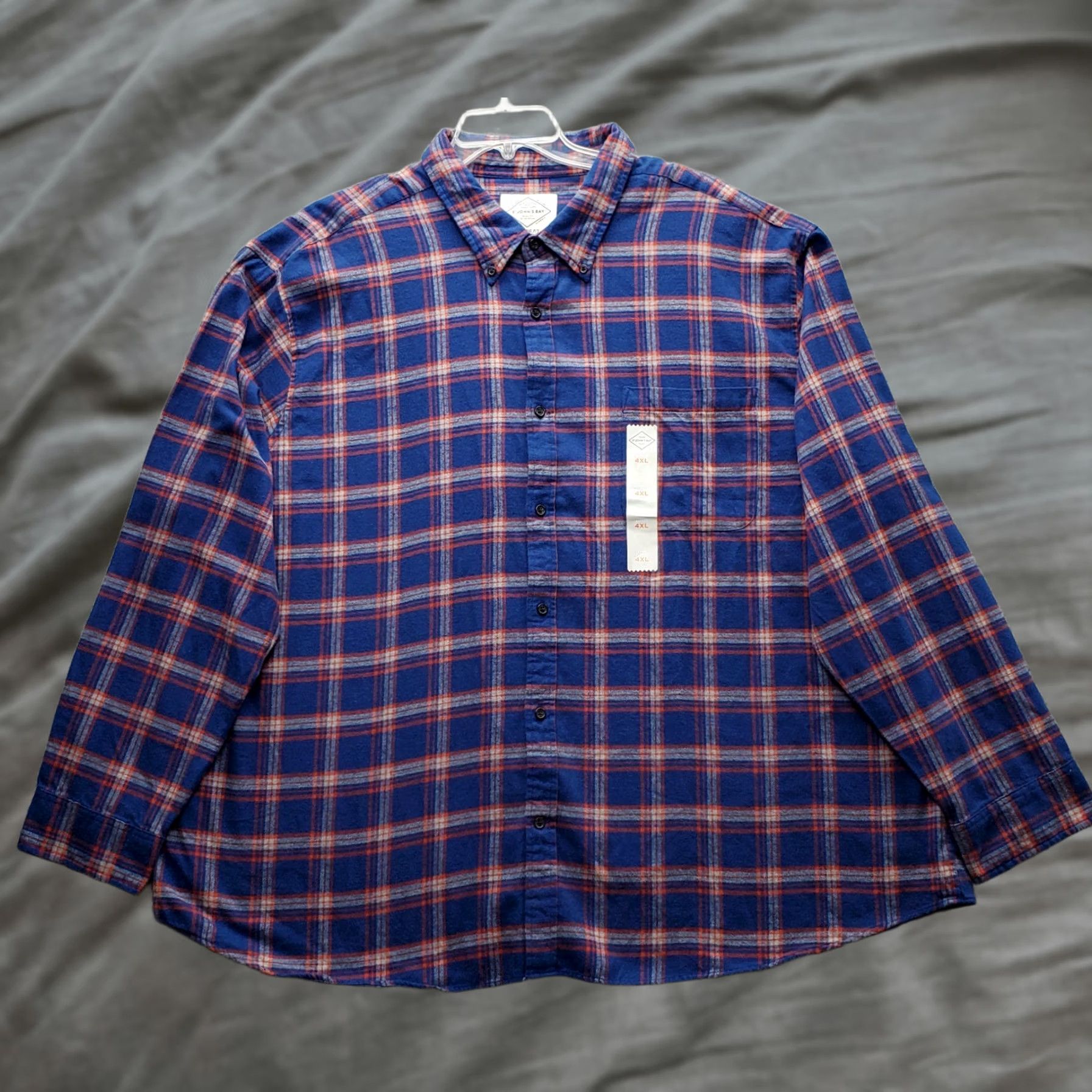 Vintage St. John's Bay Mens Flannel Shirt 4XL Multi Plaid Button-Down Long Sleeve Shirt Size US XXL / EU 58 / 5 - 1 Thumbnail
