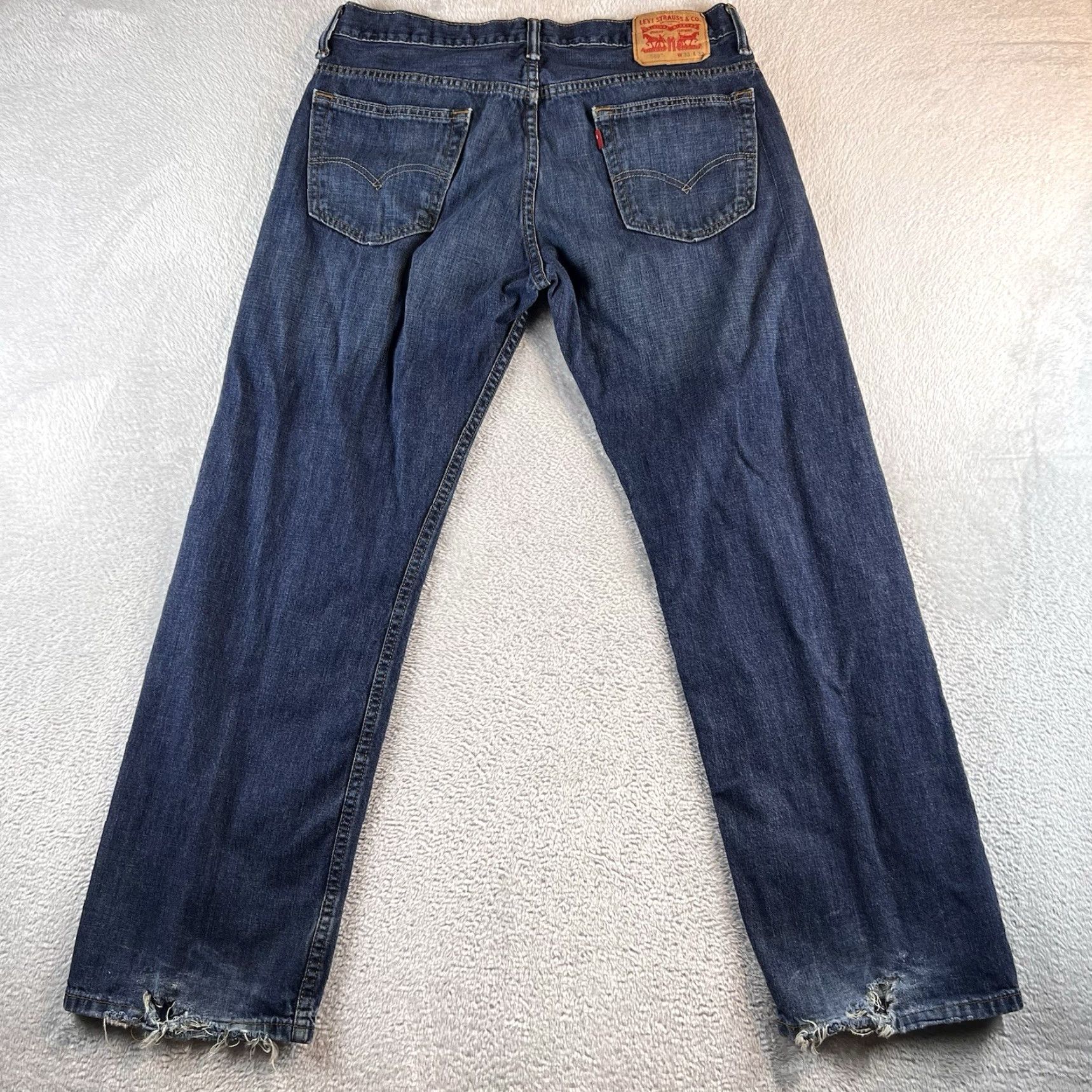 Levi's VINTAGE Levi's Jeans 569 Men 33x32 Blue Distressed Straight Denim 500 Series Regular Size US 33 - 2 Thumbnail