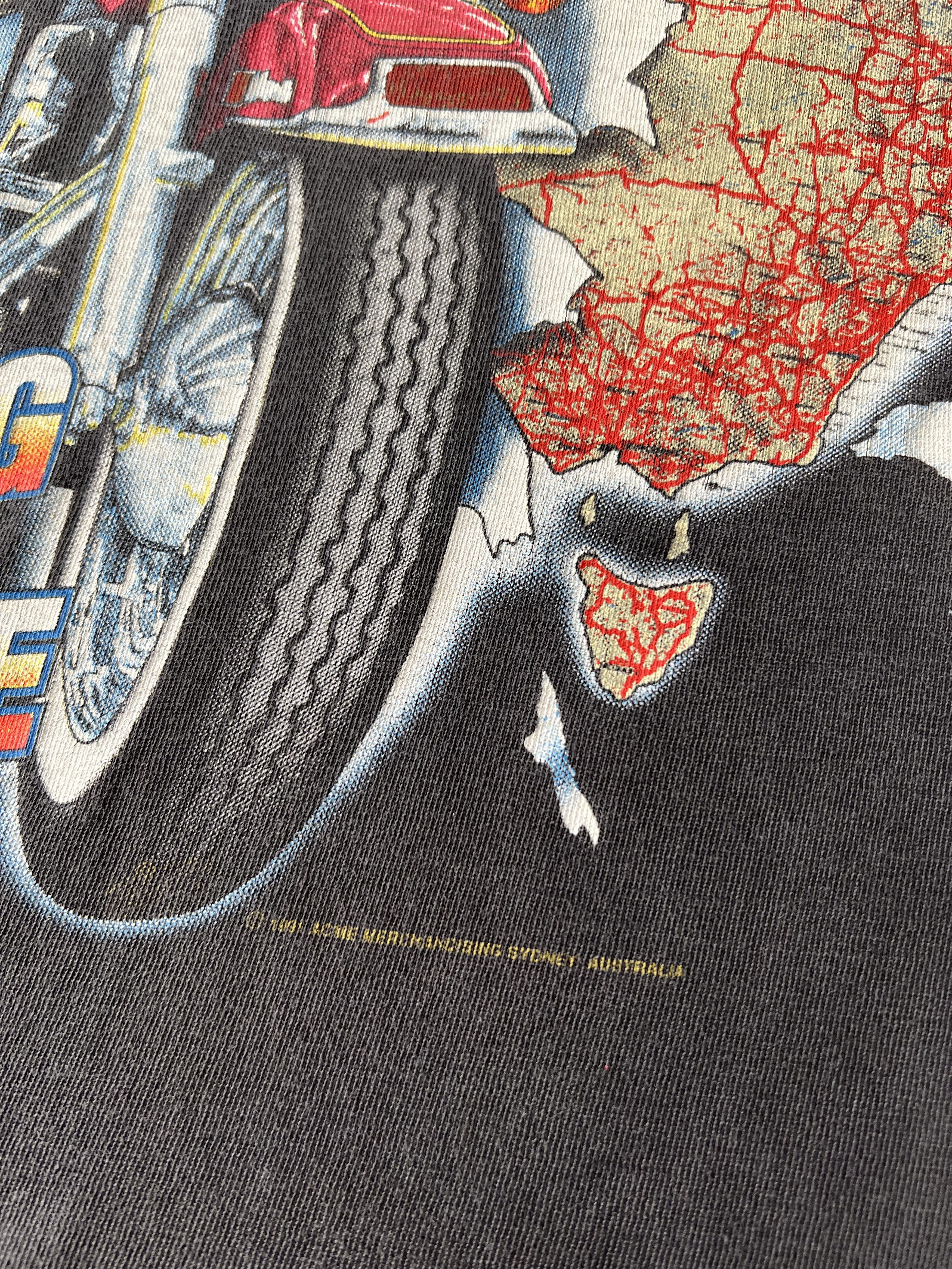 Harley Davidson Vintage 1991 Harley Davidson Australia Breaking Loose Tshirt Size US L / EU 52-54 / 3 - 8 Thumbnail
