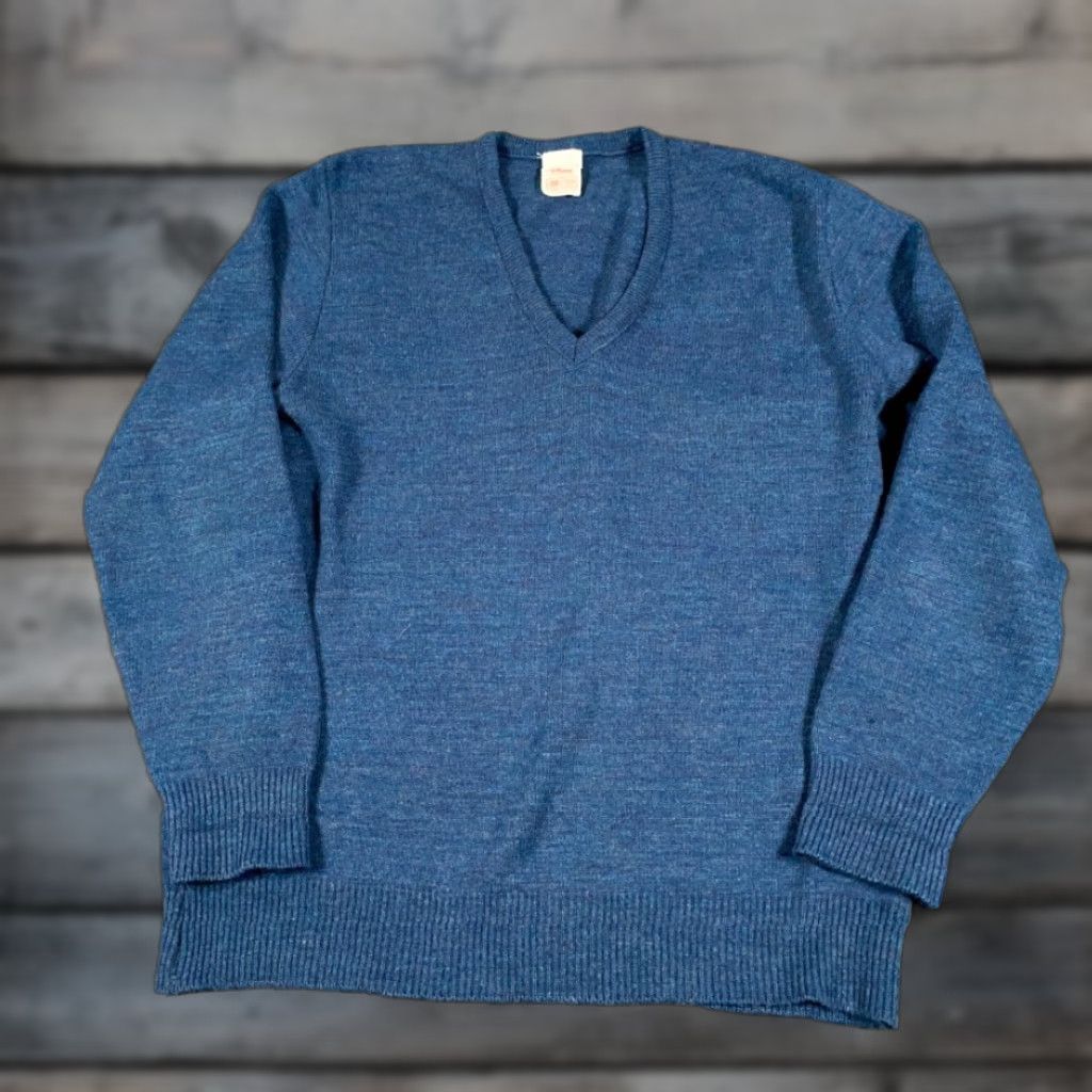 Vintage VINTAGE 80s St. Michael Blue Lightweight V-Neck Sweater Adult Small Preppy Retro Mens Size US S / EU 44-46 / 1 - 1 Thumbnail