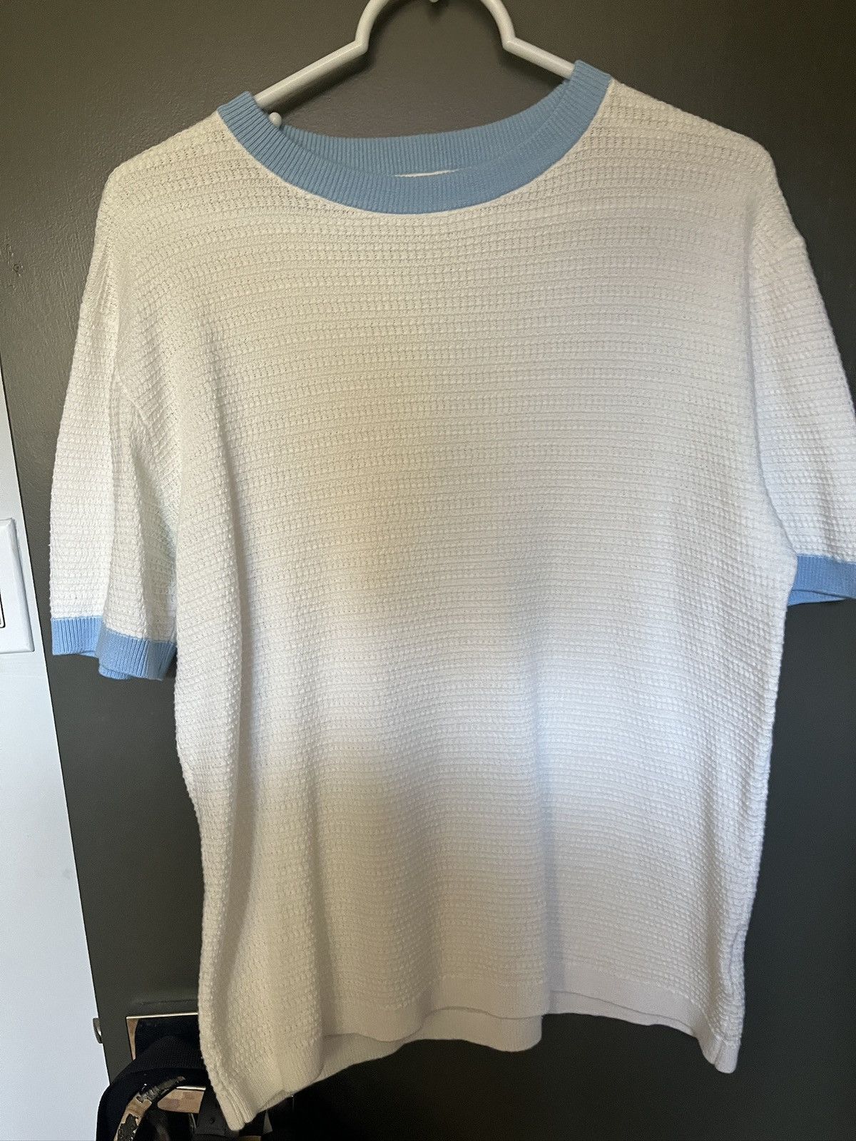 Chez Rien Textured Knit Ringer Tee
