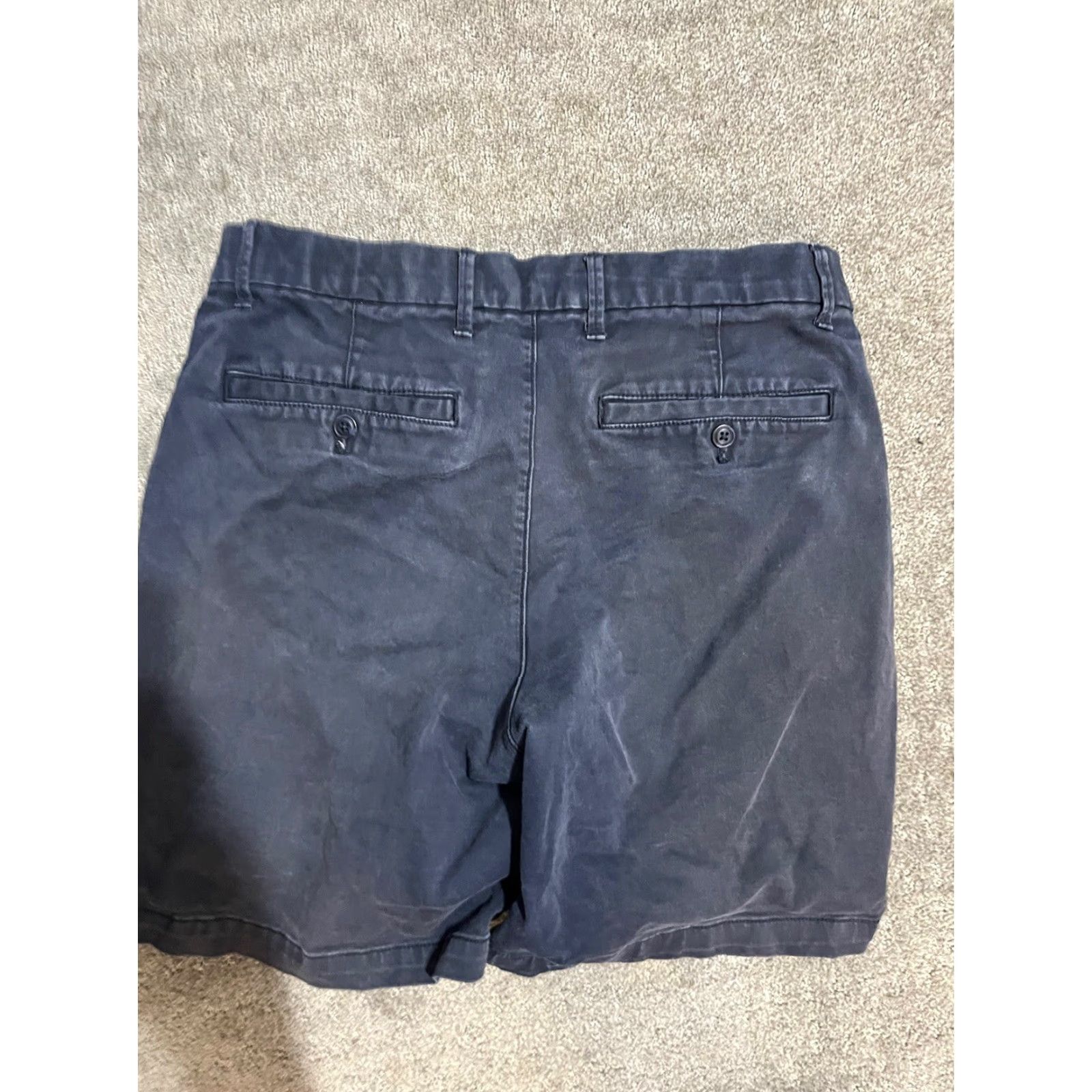 Gap VINTAGE Gap 8 Inch Short Mens 29 Mid Rise Stretch Gapflex Navy Blue Distressed Size US 29 - 2 Thumbnail
