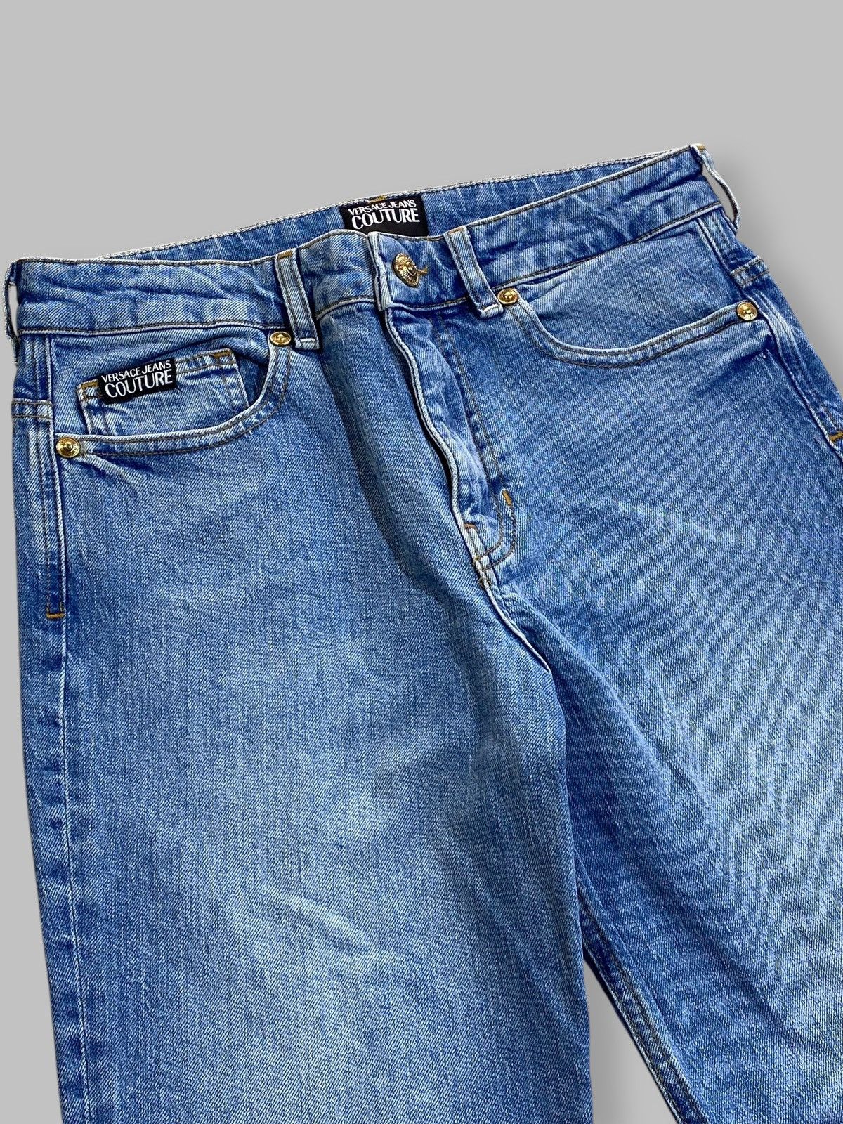Versace Versace Jeans Couture Crop Flared Washed Denim Jeans Pants Size 28" / US 6 / IT 42 - 13 Thumbnail