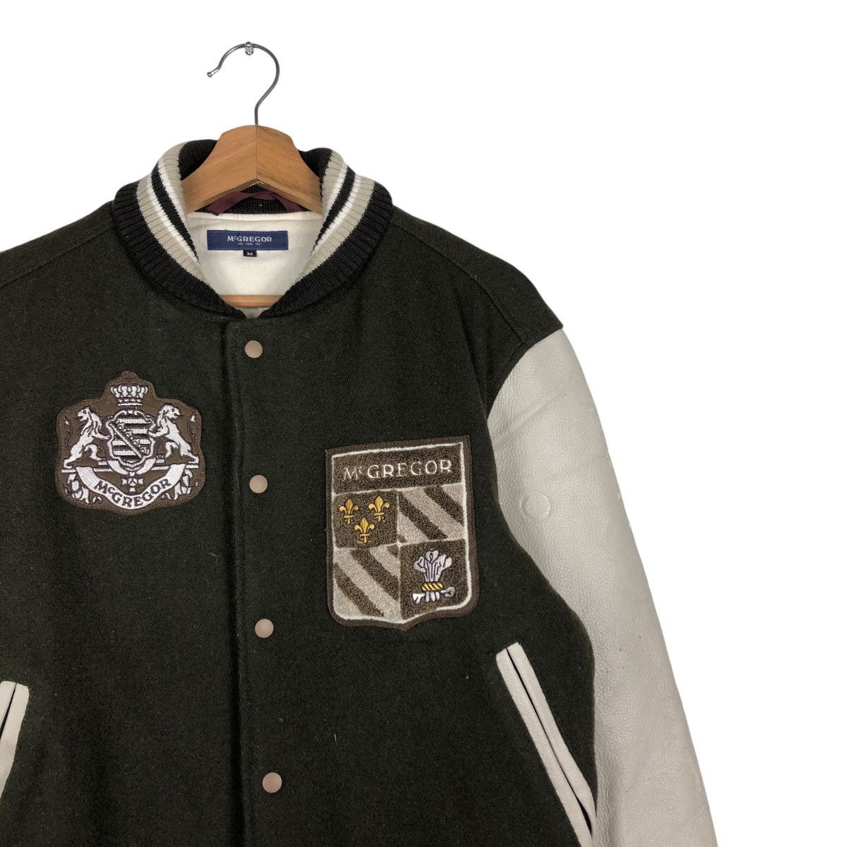 Japanese Brand 📌Vintage Bomber Varsity Jacket Leather Mc Gregor Big Logo Size US M / EU 48-50 / 2 - 7 Thumbnail