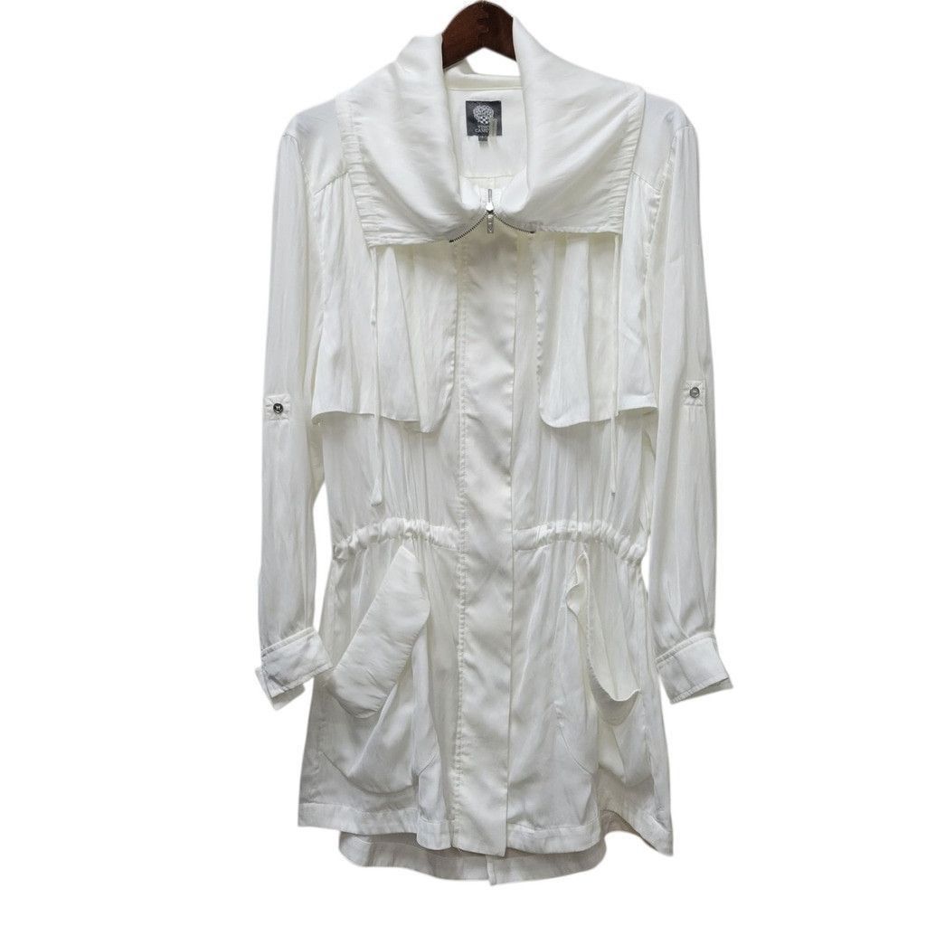 Vince Camuto Women's Light Roll-tab High Neck Jacket Large