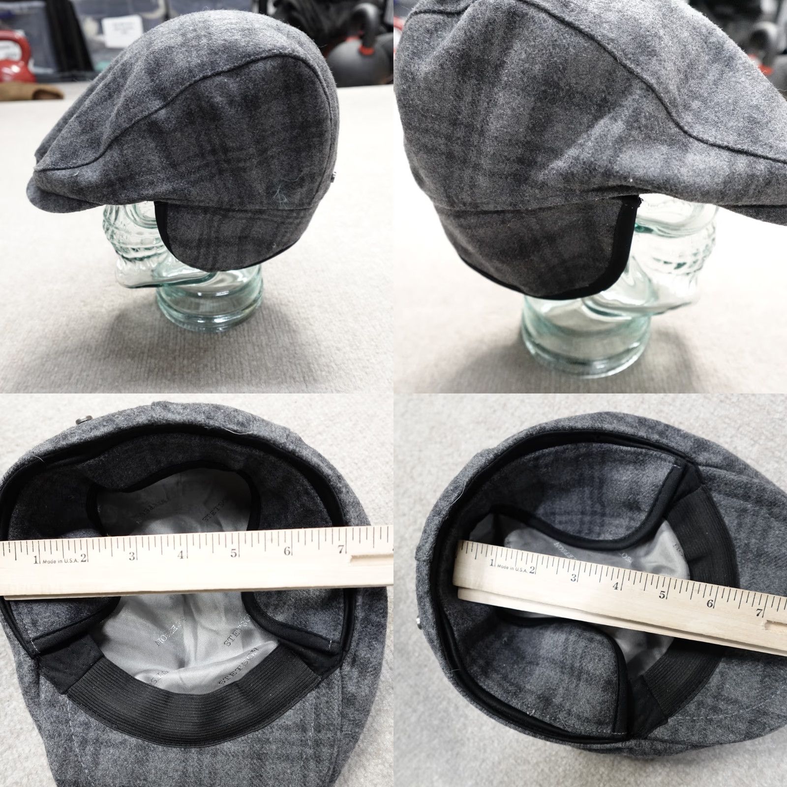 Stetson Stetson Newsboy Cap Plaid Wool Blend Ear Flap Gray Medium M Men Size ONE SIZE - 8 Thumbnail