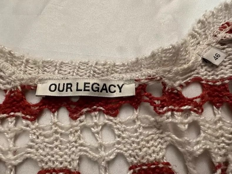 Our Legacy our legacy V-neck red and white striped sleeveless knitted Size US S / EU 44-46 / 1 - 3 Thumbnail