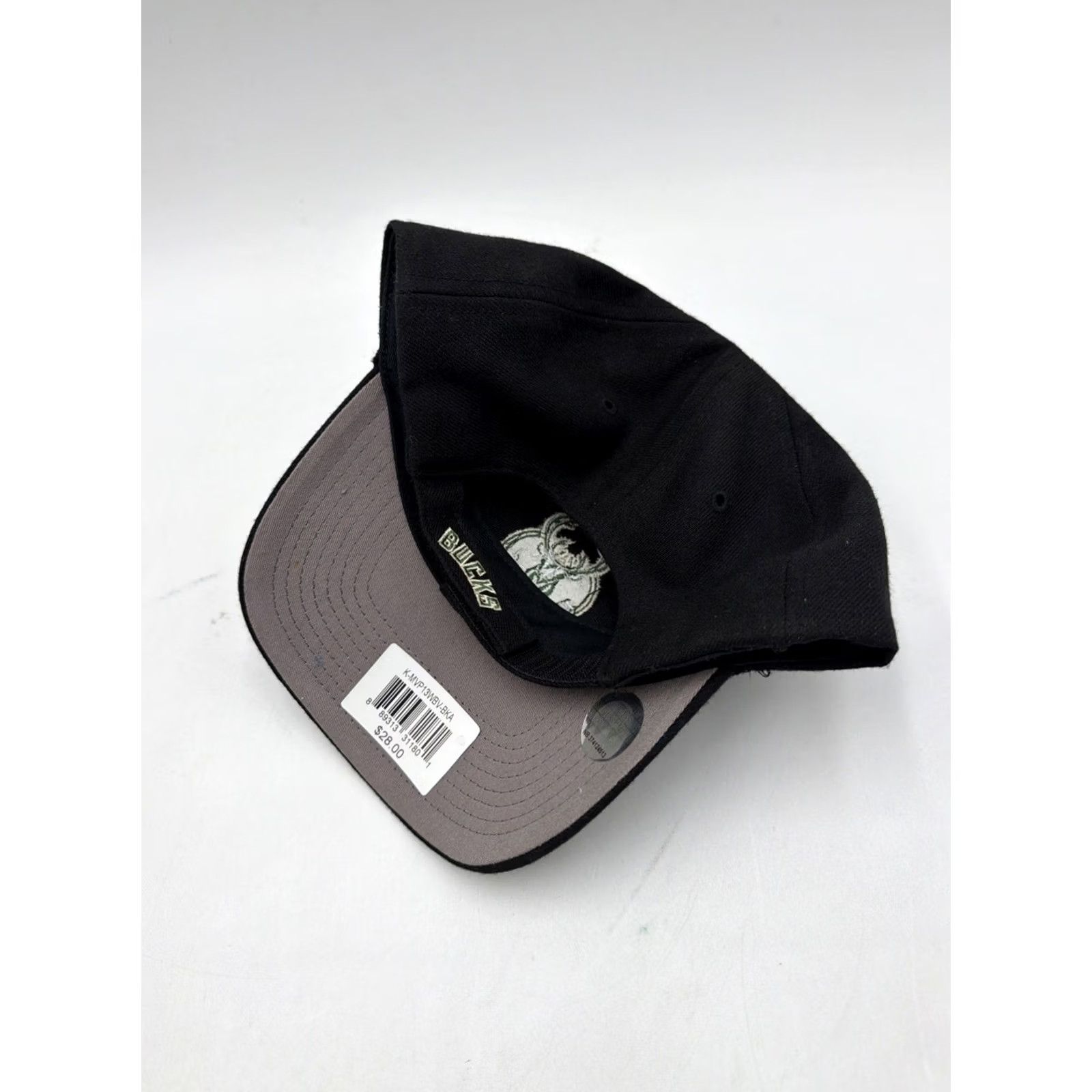 47 47 Brand MVP Adjustable Hat Milwaukee Bucks Black Structured Cap Mens One Size Black Baseball Cap Adjustable Bucks Fans Size ONE SIZE - 3 Thumbnail