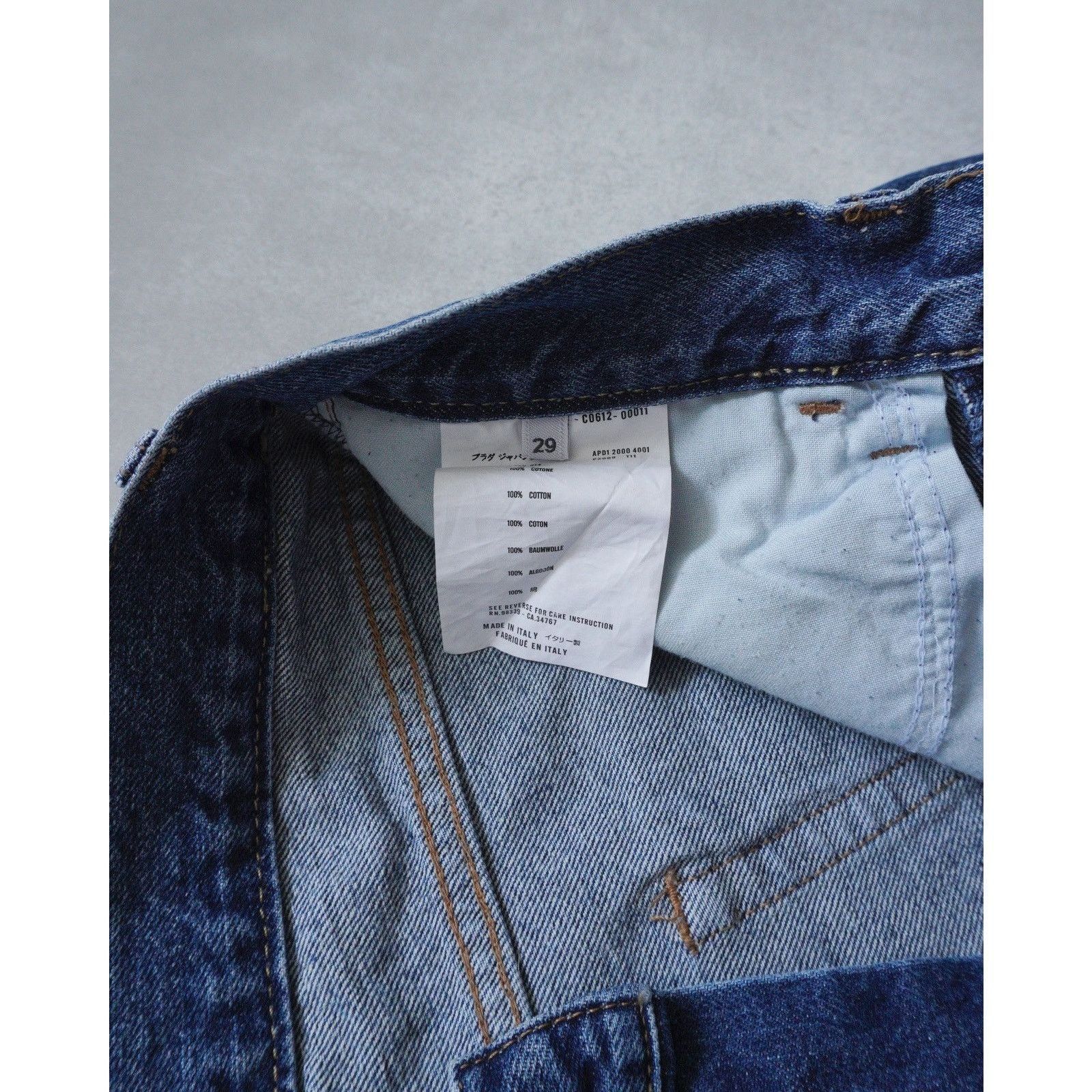 Prada Vintage fw00 prada patchwork light blue denim jeans pants Size US 29 - 11 Thumbnail