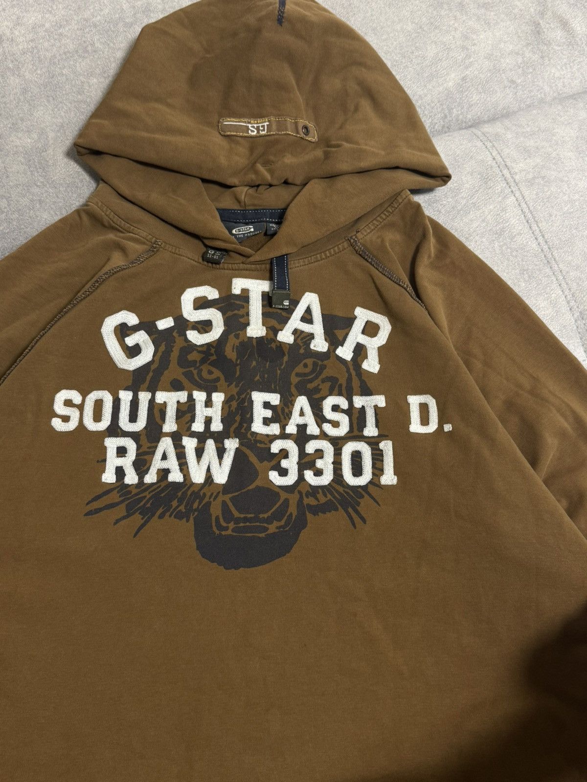 G-Star Vintage G-Star Raw big logo Y2K brown hoodie size Xl mens Size US XL / EU 56 / 4 - 7 Thumbnail