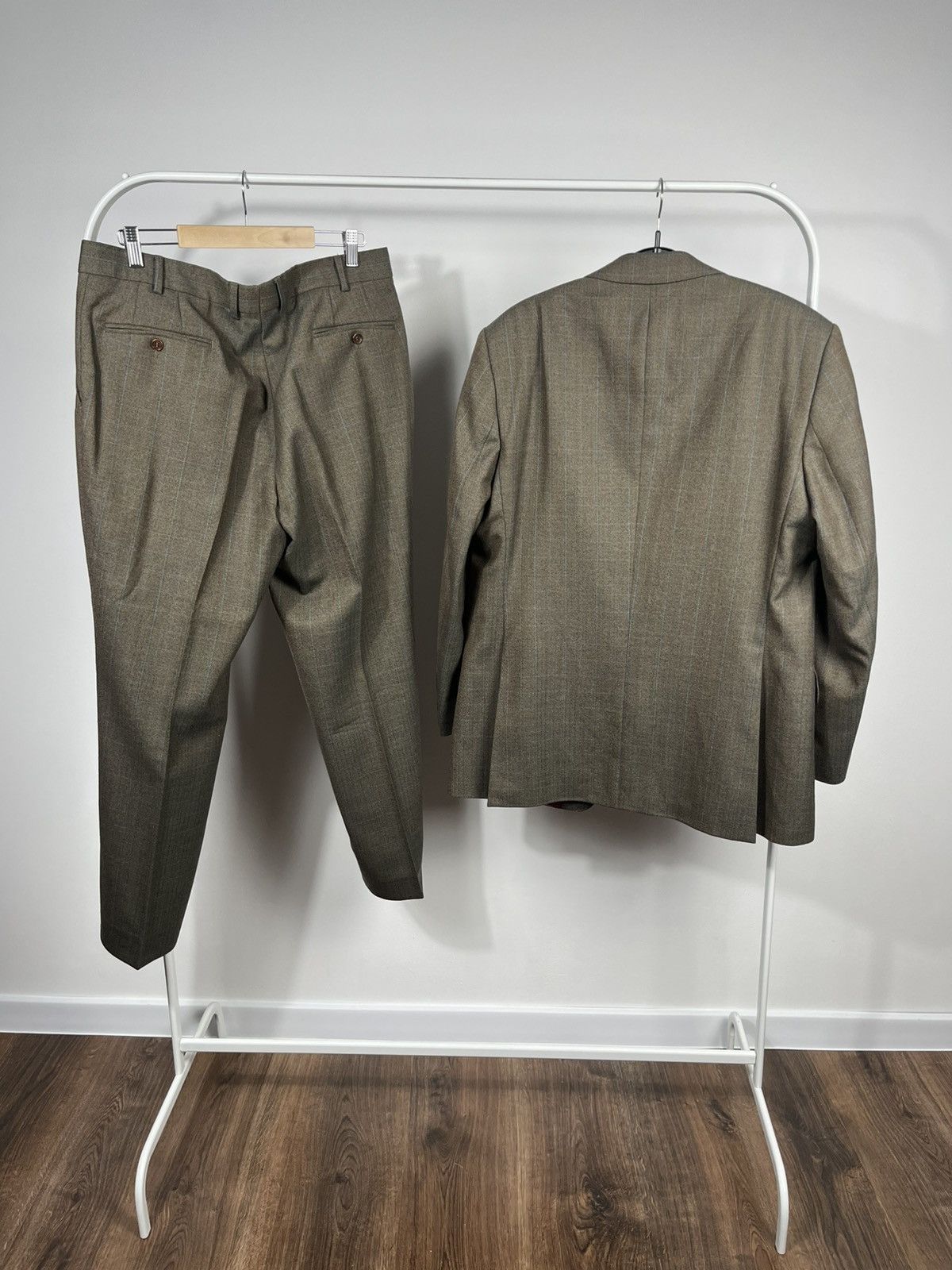 Magee Magee Wool Suit Green Check Blazer Pants Tailored Set Size 42R - 13 Thumbnail