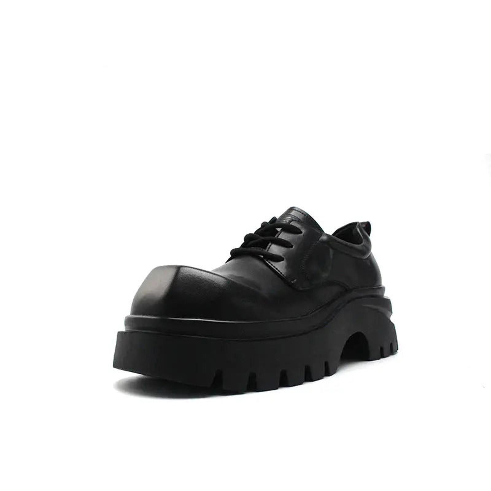 Japanese Brand Black Chunky Platform Oxford Shoes, Lace-Up Dress Shoes Size US 9 / EU 42 - 3 Thumbnail