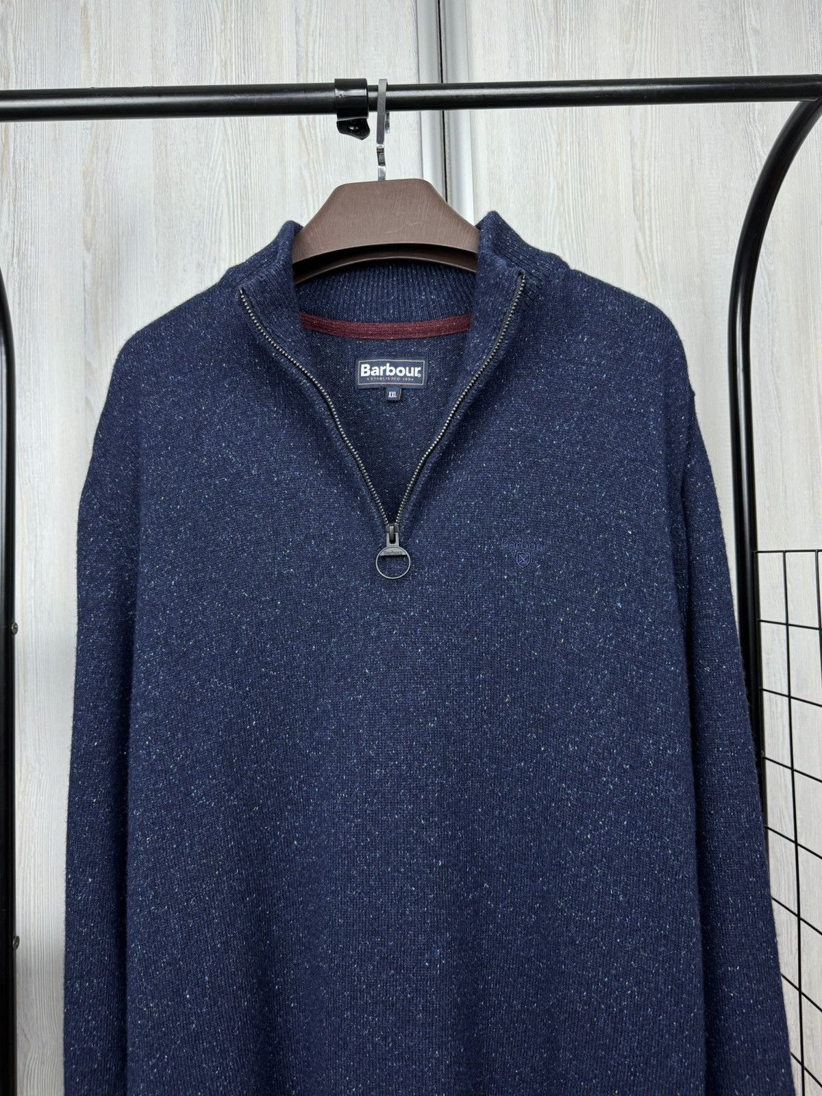 Barbour Barbour Men’s Tisbury Half Zip Sweater Navy Blue wool blend Size US XXL / EU 58 / 5 - 9 Thumbnail