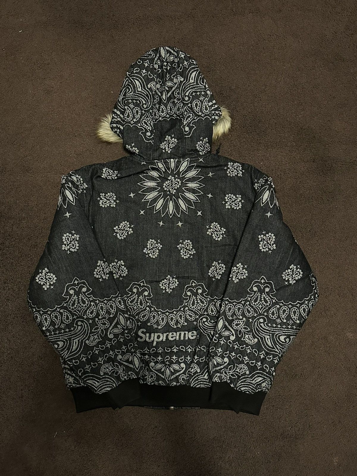 Supreme Supreme Bandana Jacquard Denim Work Jacket Black (Size M) Size US M / EU 48-50 / 2 - 2 Thumbnail