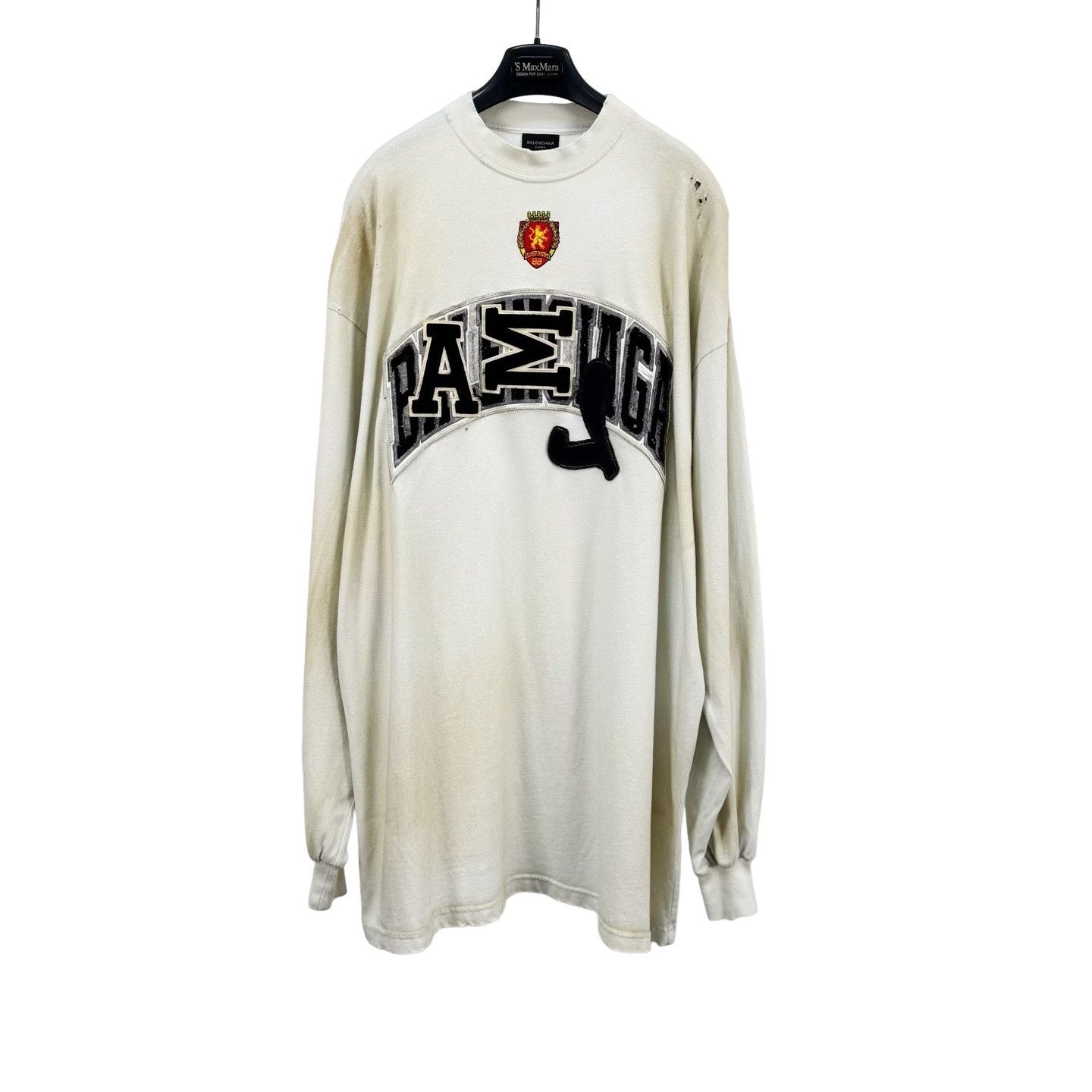 Balenciaga Balenciaga Crest Distressed Long Sleeve T-Shirt Size 2 Size US M / EU 48-50 / 2 - 1 Thumbnail