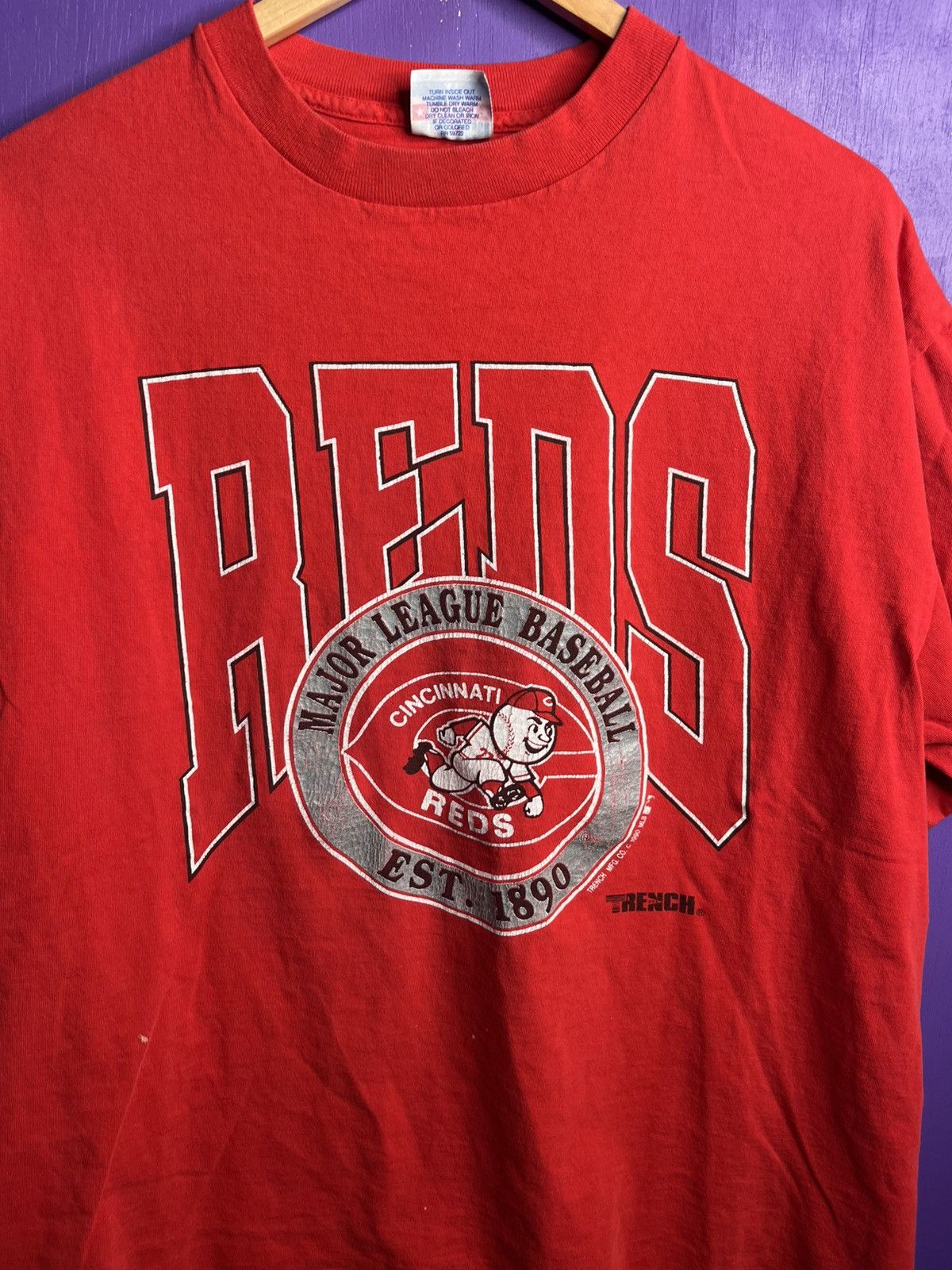 MLB × Vintage Vintage 1990 Cincinnati reds logo t-shirt Size US XL / EU 56 / 4 - 3 Thumbnail
