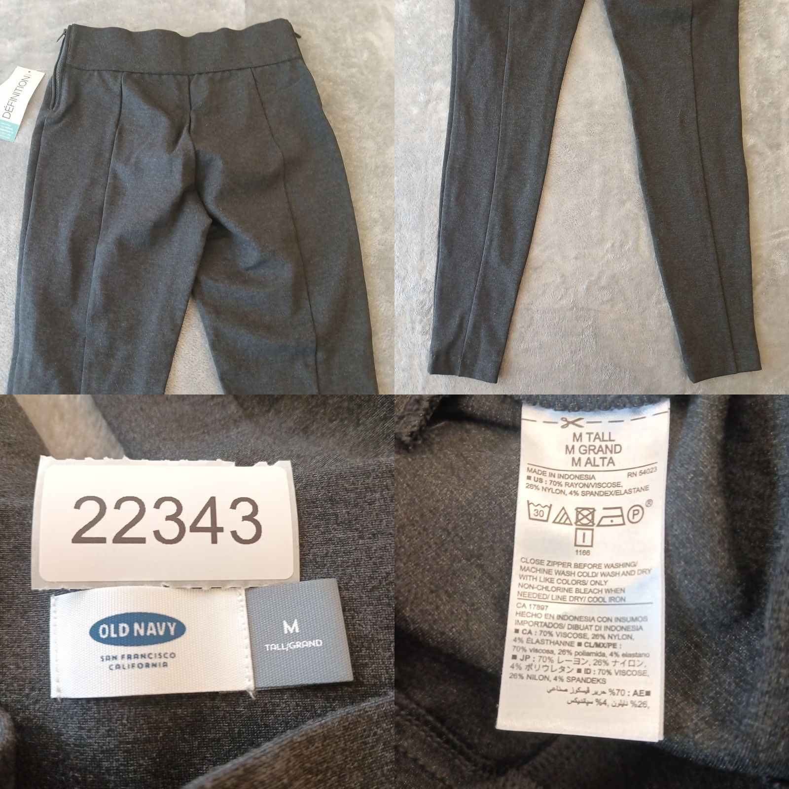 Old Navy Old Navy Womens Pants Skinny Ankle Gray M Tall Zipper Side Zip Stretch Elastic 30.5 Inseam 29 Waist Size 32" / US 10 / IT 46 - 8 Thumbnail