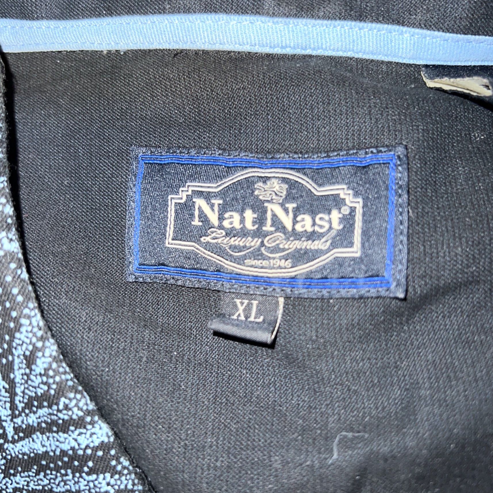 Nat Nast Nat Nast Blue Silk Blend Hawaiian Shirt Mens XL Short Sleeve Button-Up Hawaiian Men XL Blue Silk Blend Nat Nast Shirt Size US XL / EU 56 / 4 - 3 Thumbnail