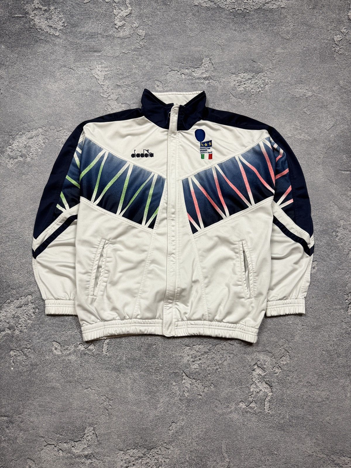 Diadora Vintage Diadora Italia 90s Track Jacket World Cup Retro Mens Size US L / EU 52-54 / 3 - 1 Thumbnail