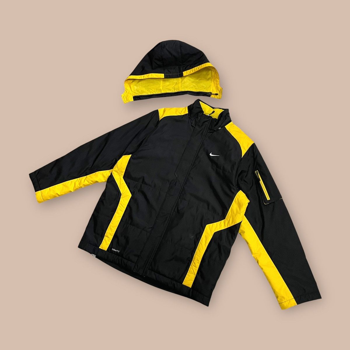 Nike OG 2000's Nike Fit Storm Black&Yellow Hoodie Size US L / EU 52-54 / 3 - 3 Thumbnail