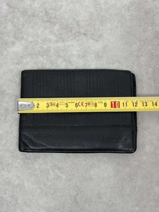 Versace 2000s Versace Black Textured Leather Wallet Size ONE SIZE - 8 Thumbnail