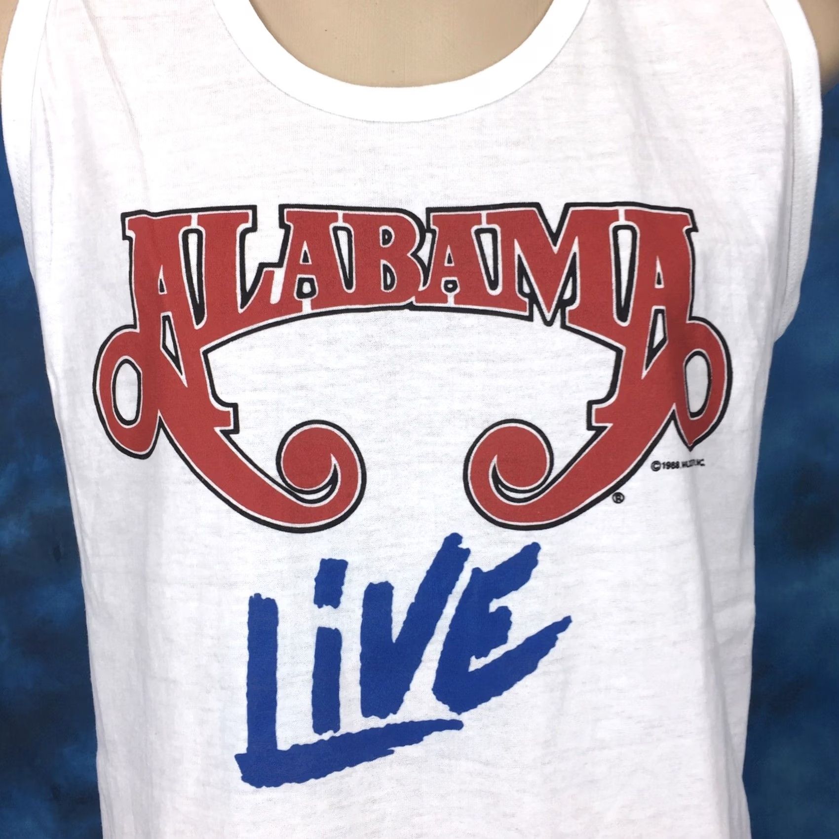 TEE JAYS VINTAGE Alabama Concert Tank Top Shirt M White 80s 90s Tee Jays Mens Tank Top T-Shirt NOS Deadstock Size US M / EU 48-50 / 2 - 2 Thumbnail