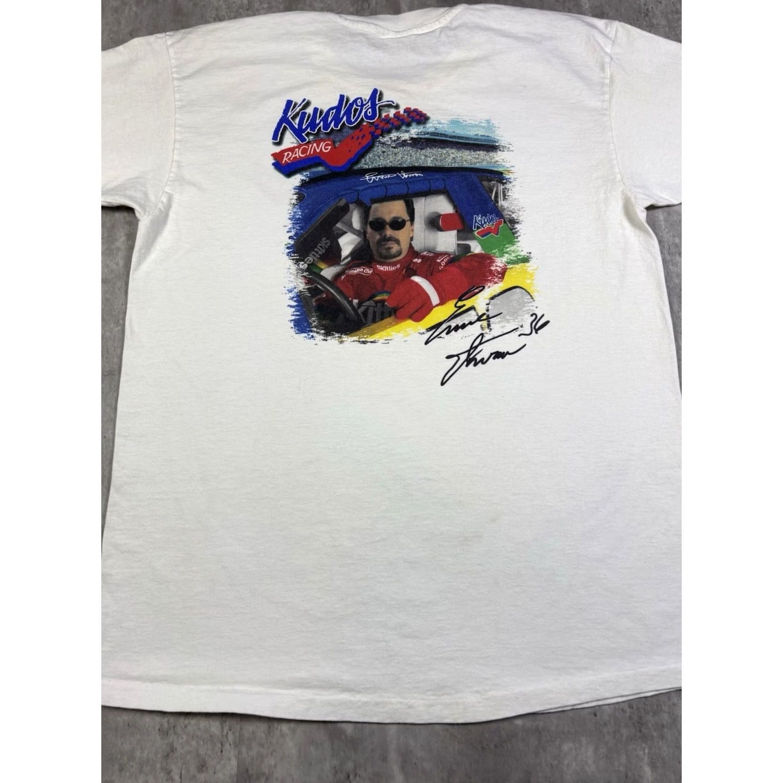 Anvil VINTAGE 90s Kudos Racing Nascar T Shirt White XL Mens 90s USA Shoes? Size US XL / EU 56 / 4 - 5 Thumbnail