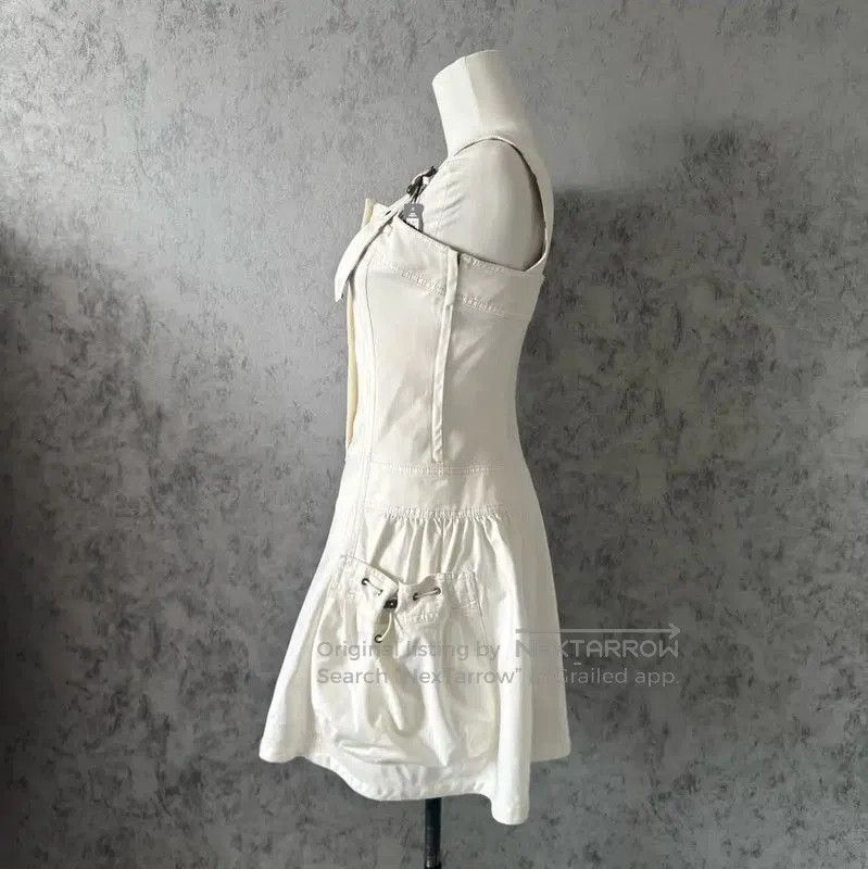 Burberry Burberry White Cotton Blend Shoulder Dress. Size S / US 4 / IT 40 - 4 Thumbnail